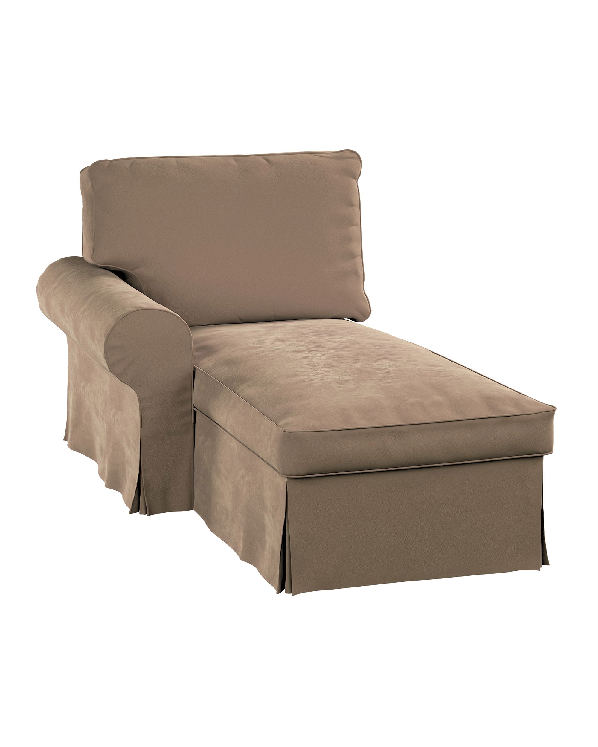 Bezug für Ektorp Récamiere links Farbe beige Stoff glänzend, samt