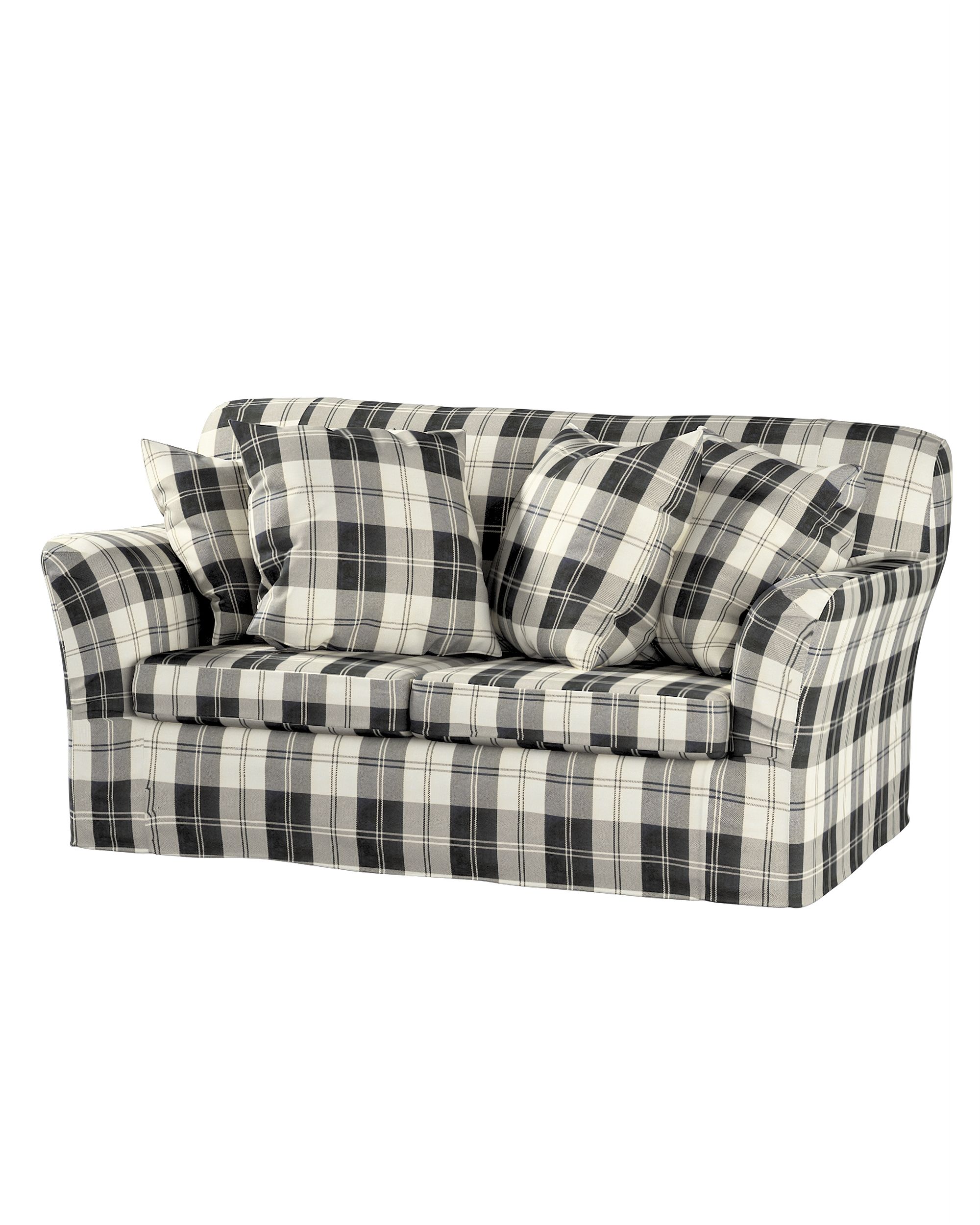 Bezug für Tomelilla 2-Sitzer Sofa nicht ausklappbar Farbe schwarz Stoff strukturiert, gemustert