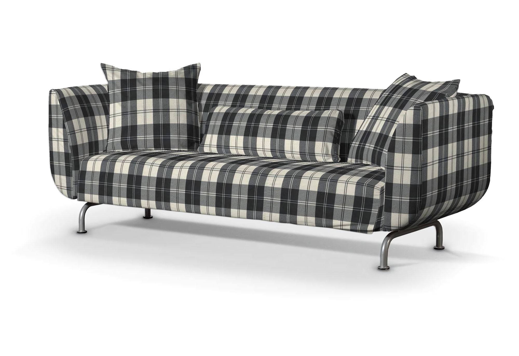 Bezug für Strömstad 3-Sitzer Sofa Farbe schwarz Stoff strukturiert, gemustert