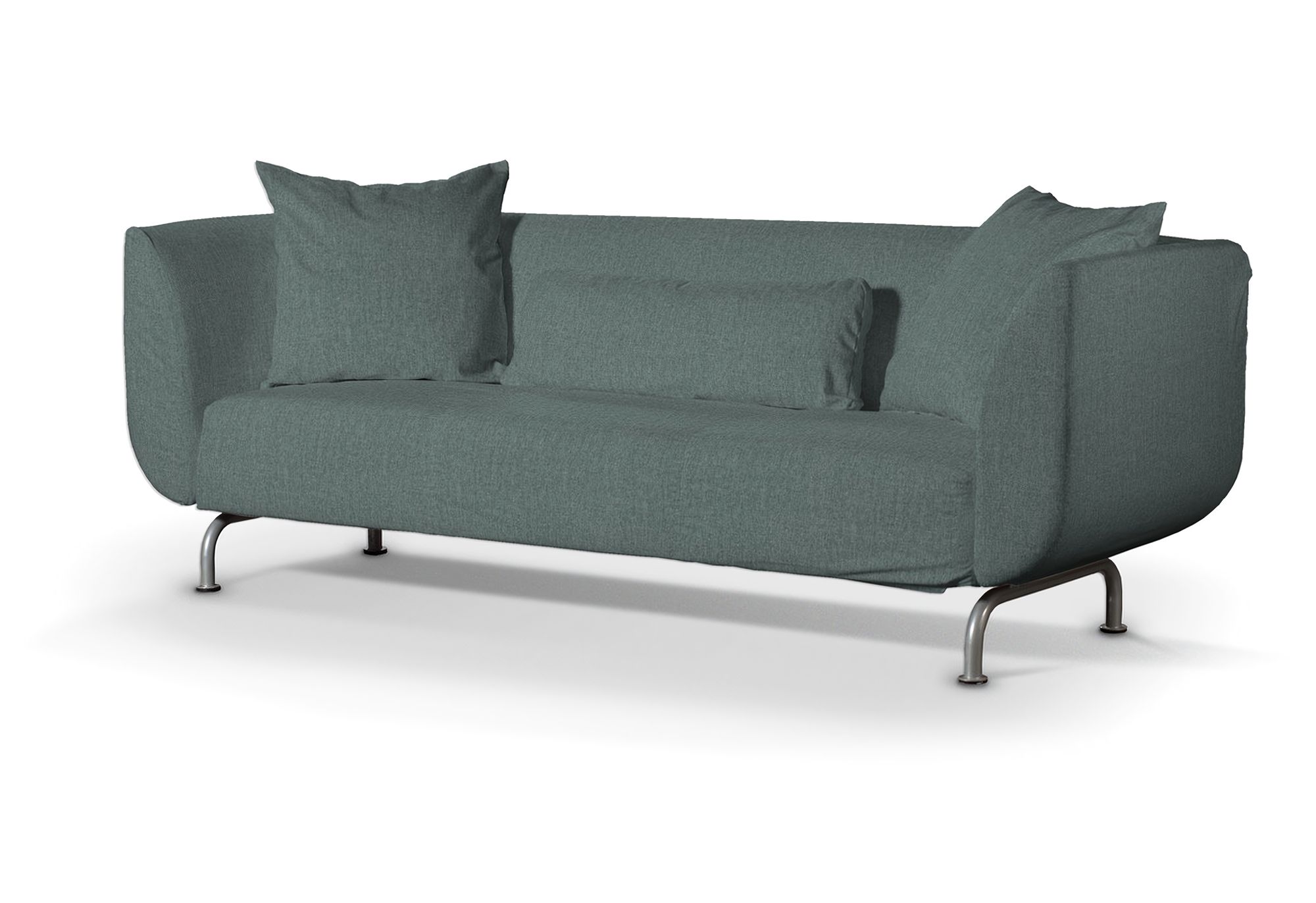 Bezug für Strömstad 3-Sitzer Sofa Farbe blau Stoff strukturiert