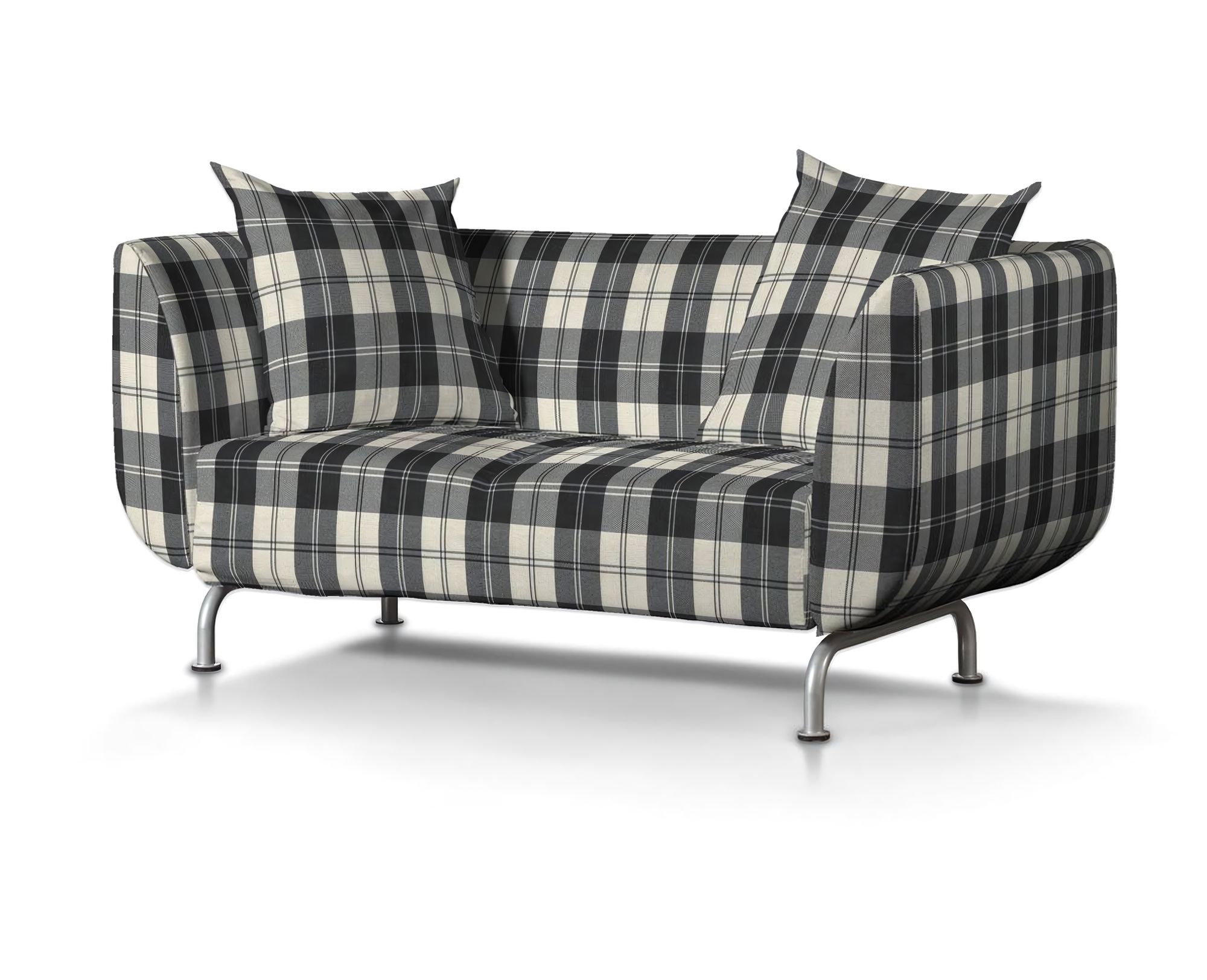 Bezug für Strömstad 2-Sitzer Sofa Farbe schwarz Stoff strukturiert, gemustert