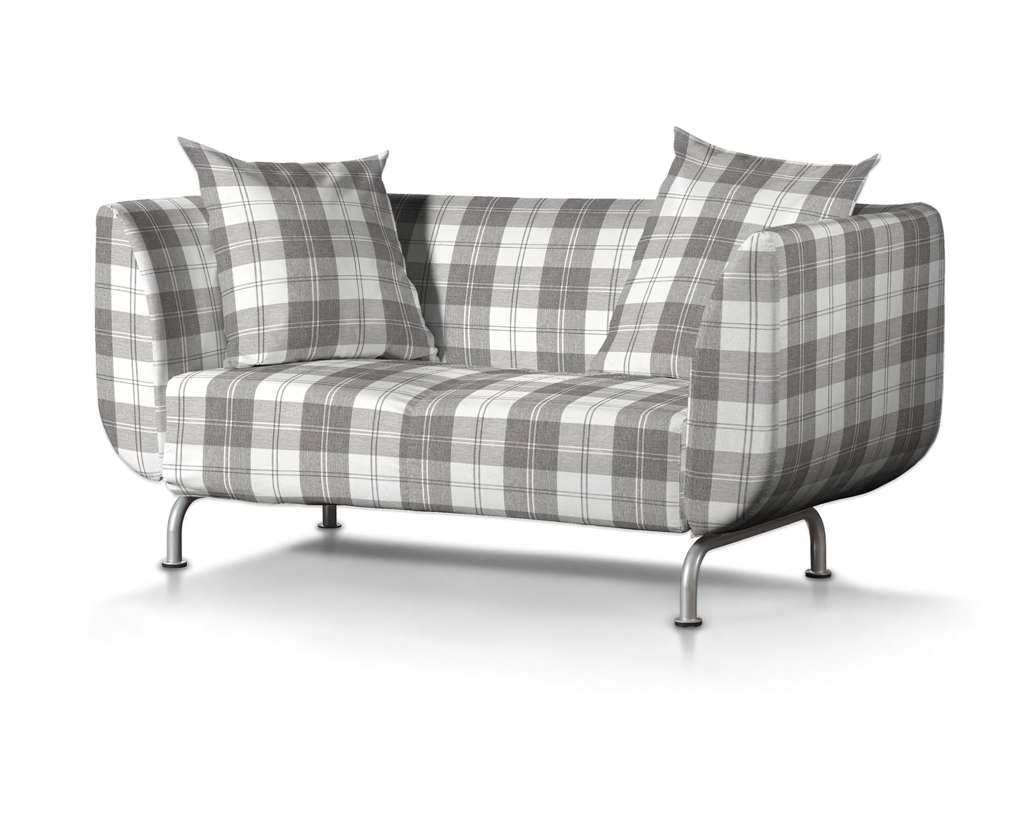 Bezug für Strömstad 2-Sitzer Sofa Farbe grau Stoff strukturiert, gemustert