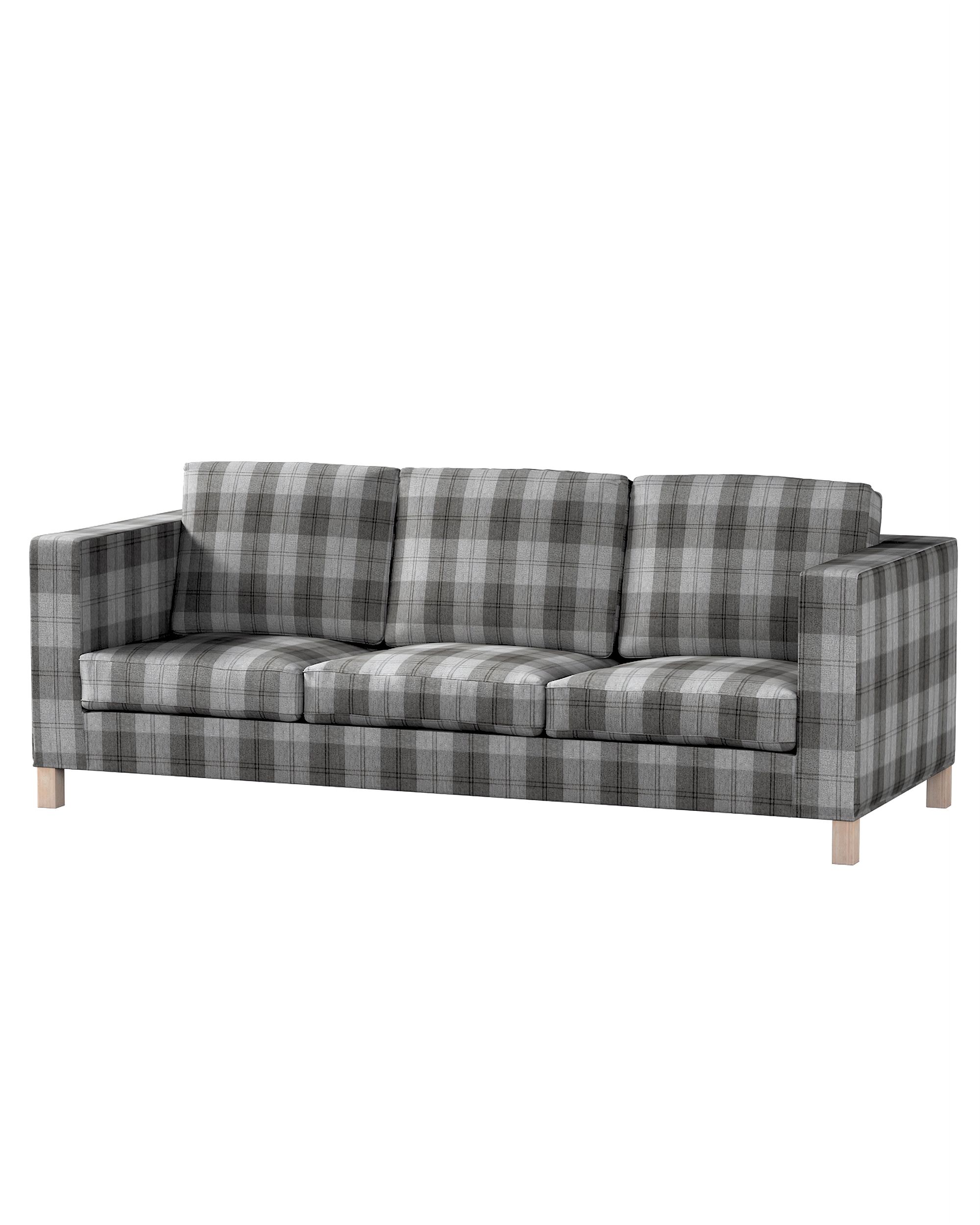 Bezug für Karlanda 3-Sitzer Sofa nicht ausklappbar, kurz Farbe grau Stoff strukturiert, gemustert