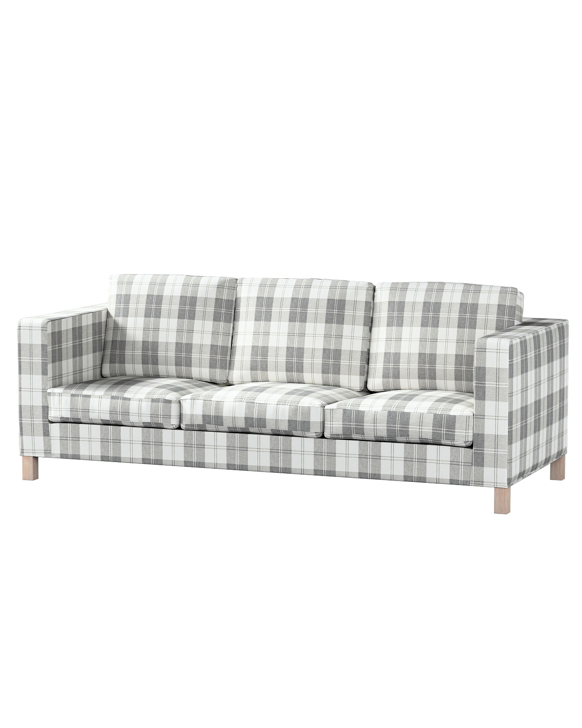 Bezug für Karlanda 3-Sitzer Sofa nicht ausklappbar, kurz Farbe grau Stoff strukturiert, gemustert
