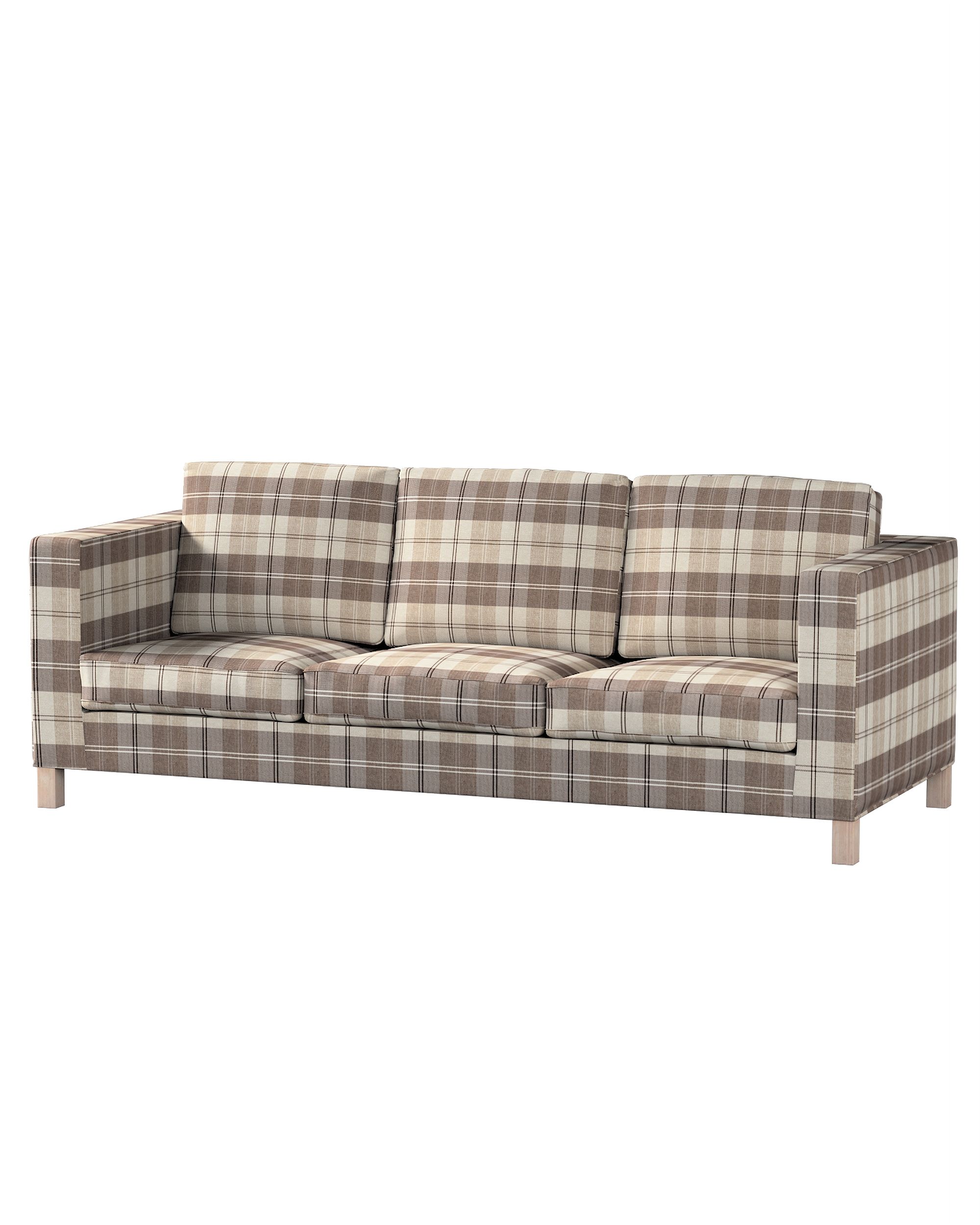 Bezug für Karlanda 3-Sitzer Sofa nicht ausklappbar, kurz Farbe beige Stoff strukturiert, gemustert