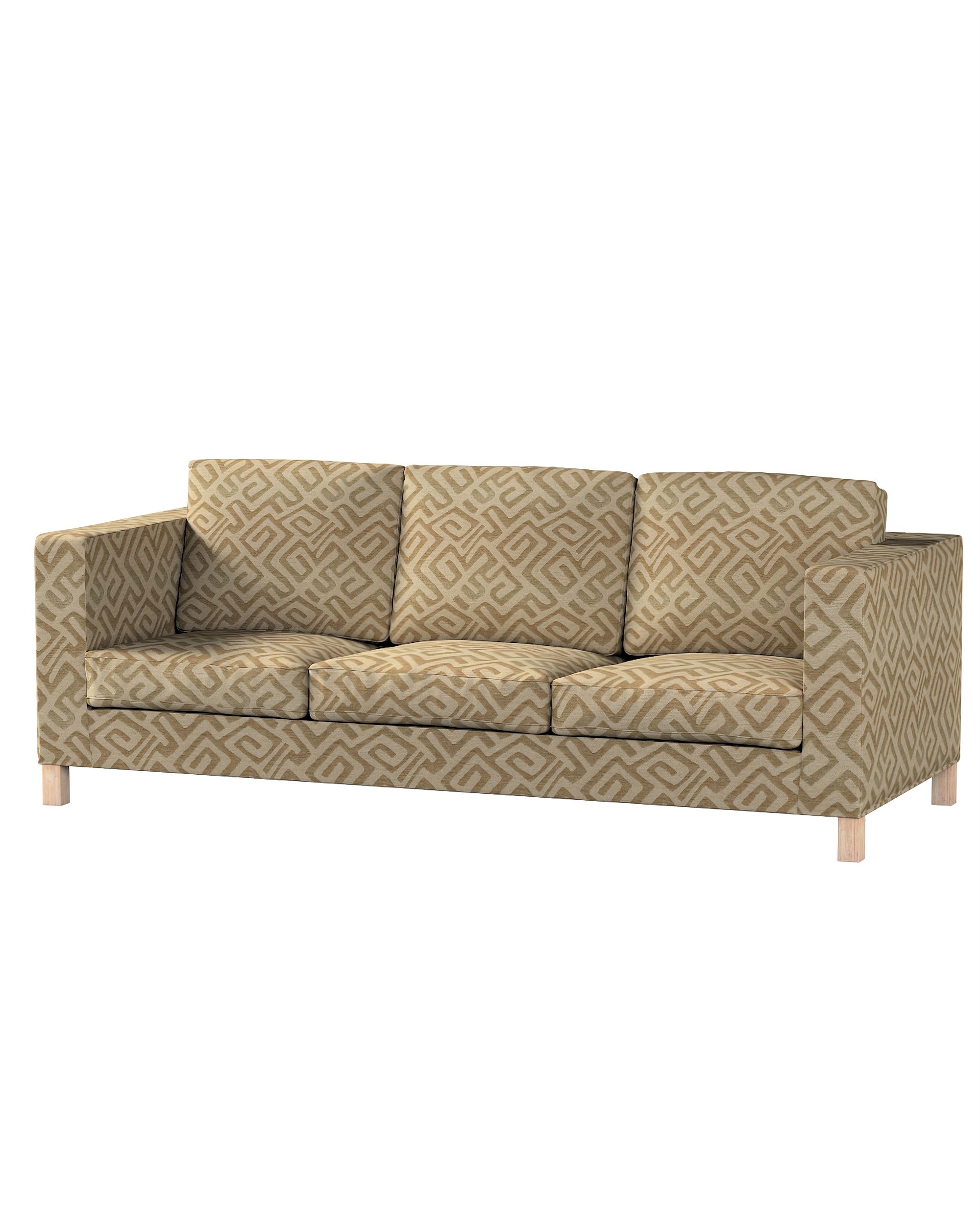 Bezug für Karlanda 3-Sitzer Sofa nicht ausklappbar, kurz Farbe beige Stoff strukturiert, gemustert