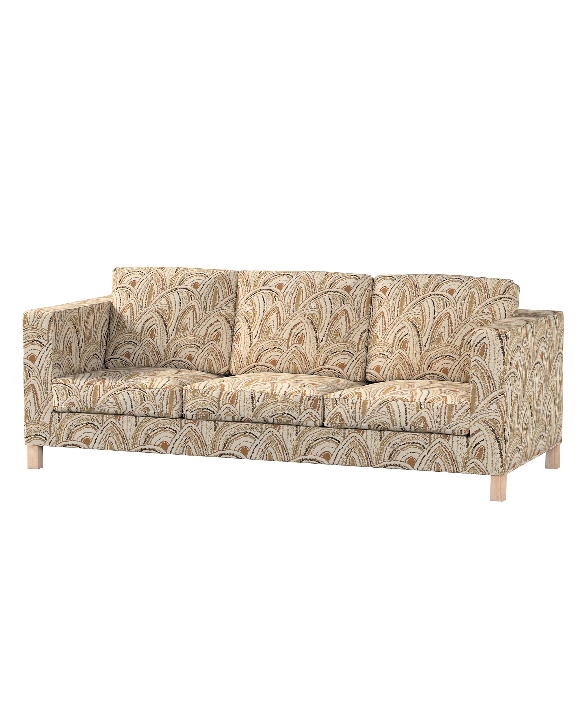 Bezug für Karlanda 3-Sitzer Sofa nicht ausklappbar, kurz Farbe beige Stoff strukturiert, gemustert