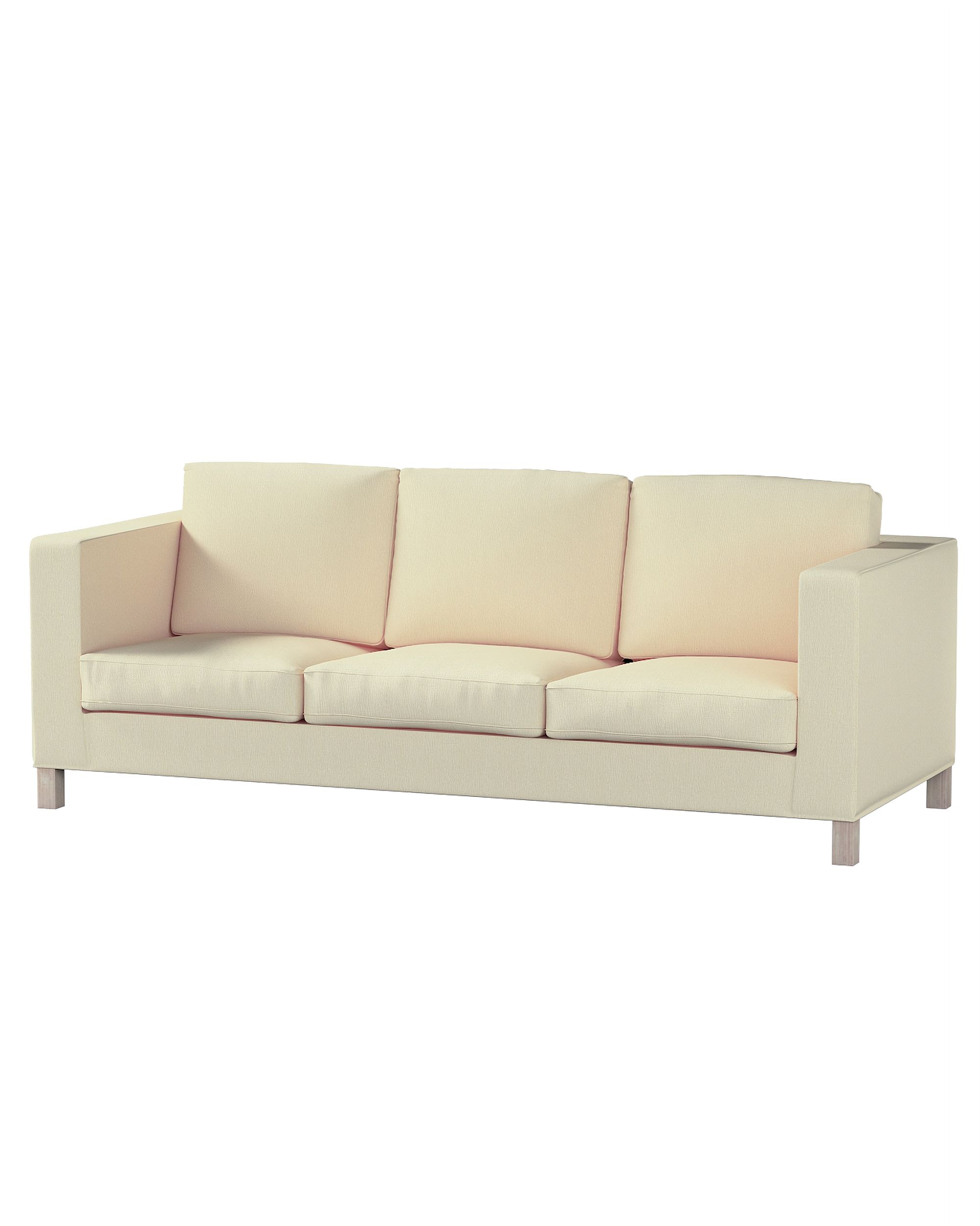 Bezug für Karlanda 3-Sitzer Sofa nicht ausklappbar, kurz Farbe creme Stoff glänzend, strukturiert