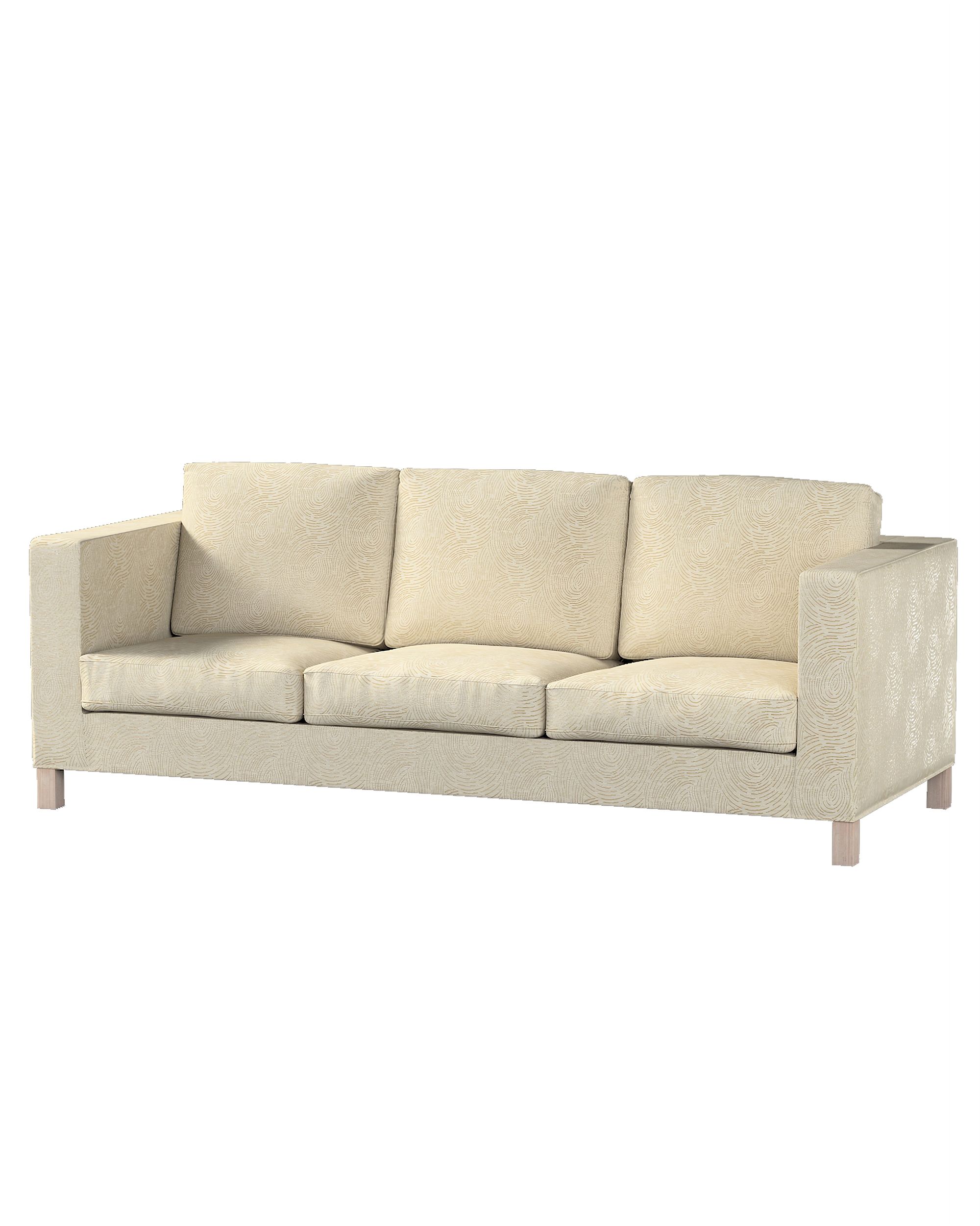 Bezug für Karlanda 3-Sitzer Sofa nicht ausklappbar, kurz Farbe beige Stoff glänzend, strukturiert, gemustert