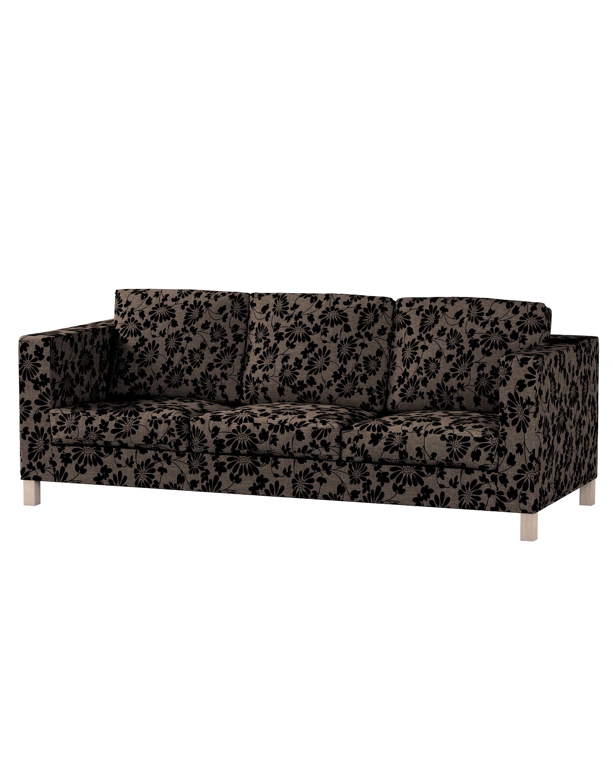 Bezug für Karlanda 3-Sitzer Sofa nicht ausklappbar, kurz Farbe braun Stoff strukturiert, gemustert