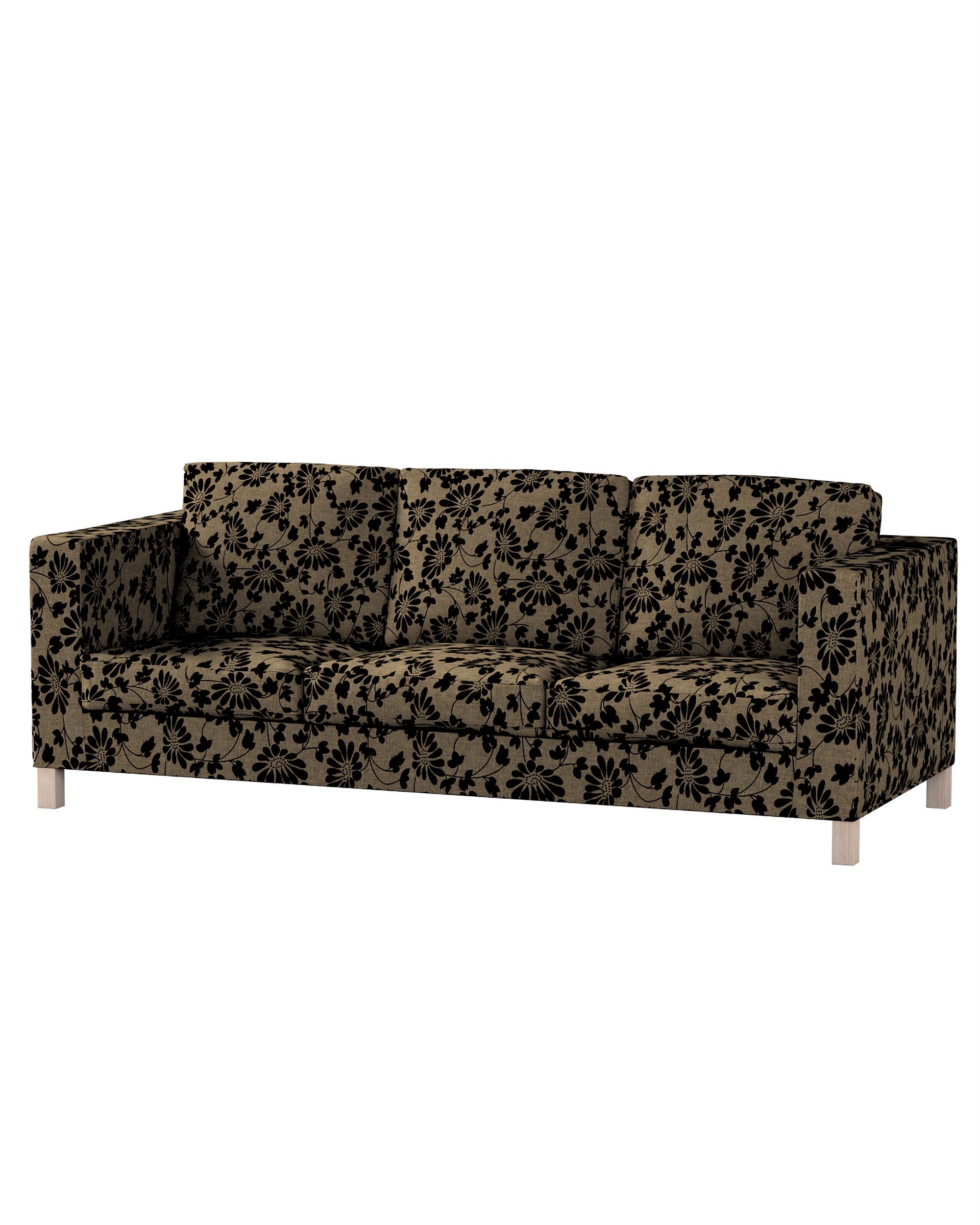 Bezug für Karlanda 3-Sitzer Sofa nicht ausklappbar, kurz Farbe beige Stoff strukturiert, gemustert