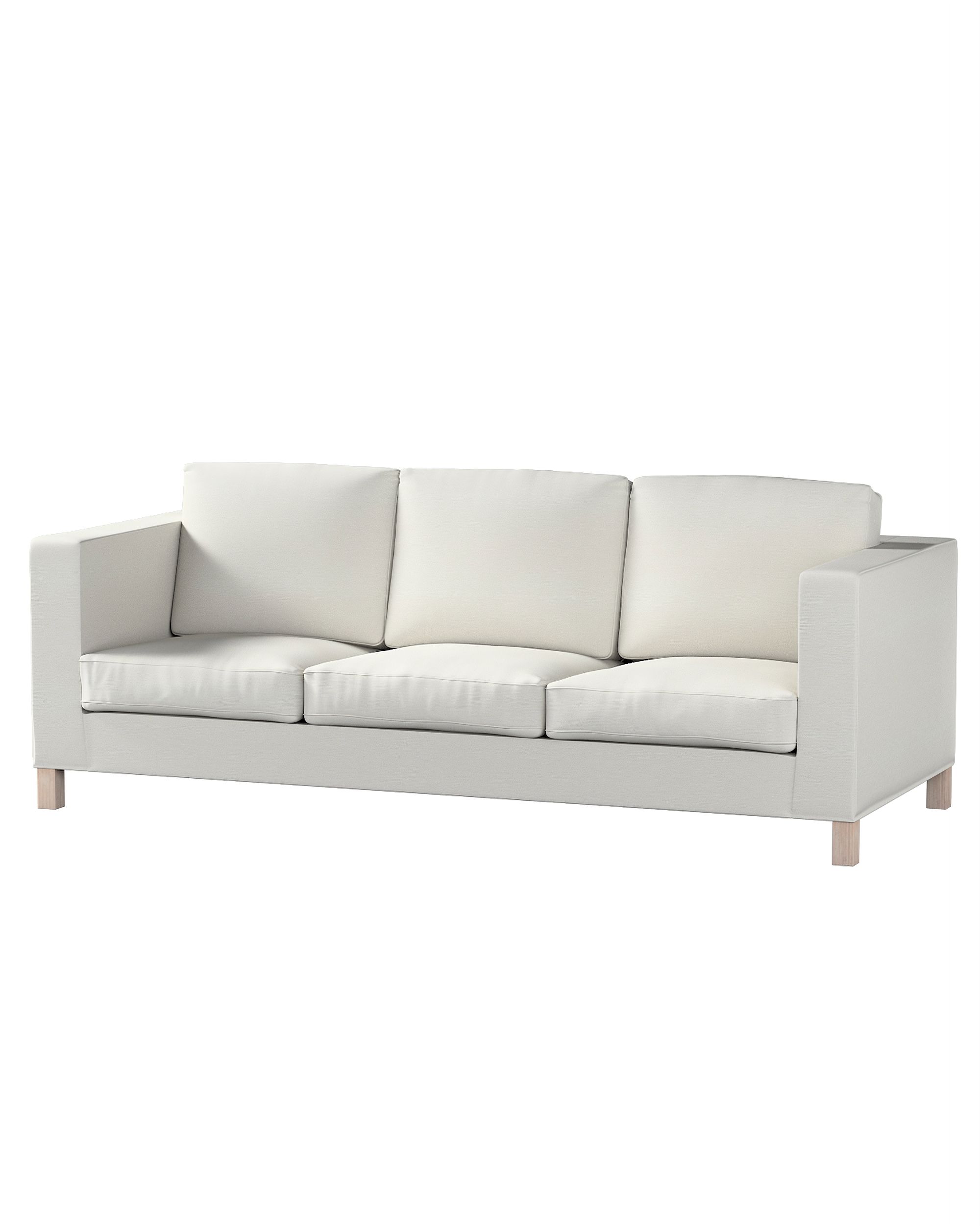 Bezug für Karlanda 3-Sitzer Sofa nicht ausklappbar, kurz Farbe grau Stoff glänzend, strukturiert, samt