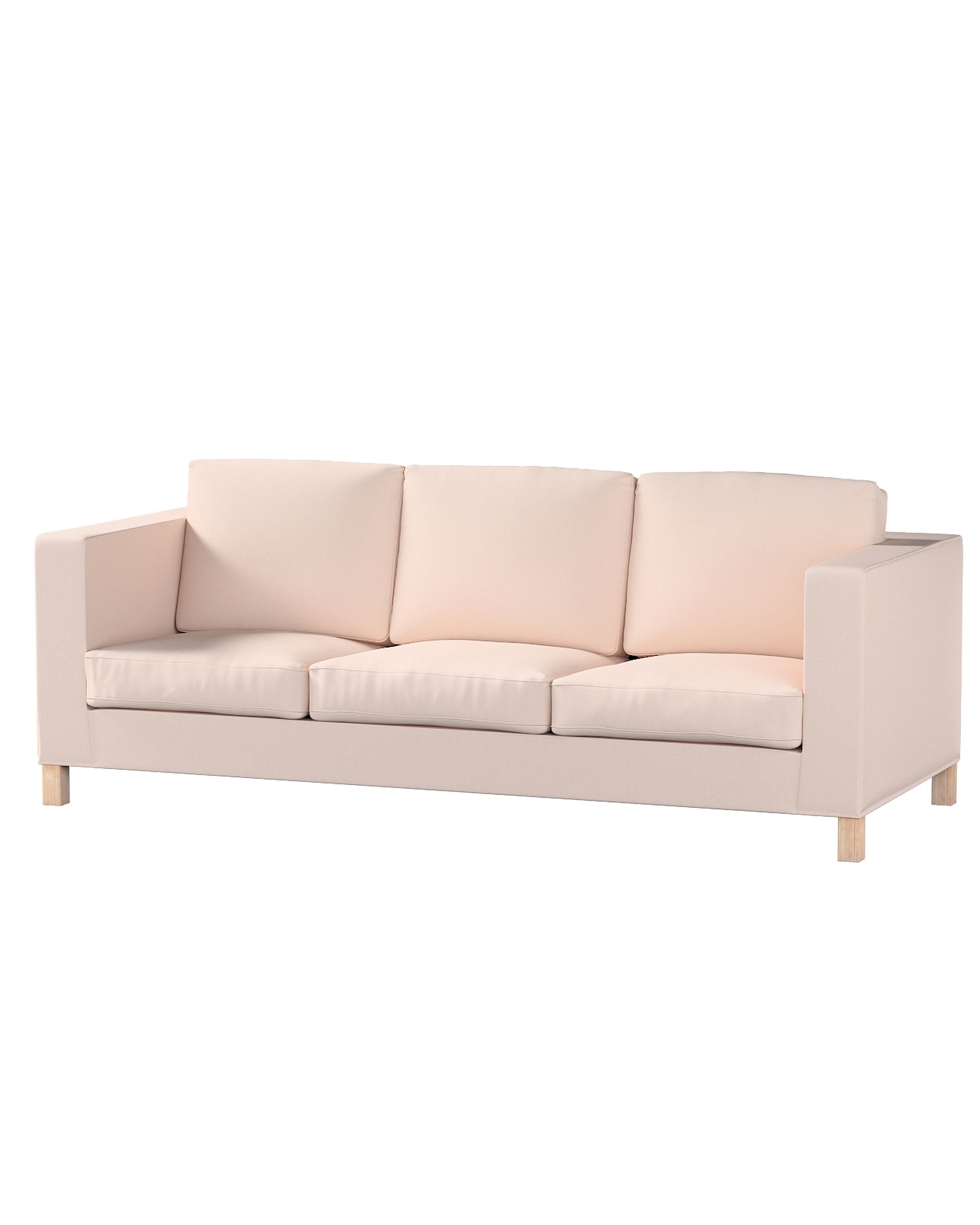 Bezug für Karlanda 3-Sitzer Sofa nicht ausklappbar, kurz Farbe rosa Stoff strukturiert