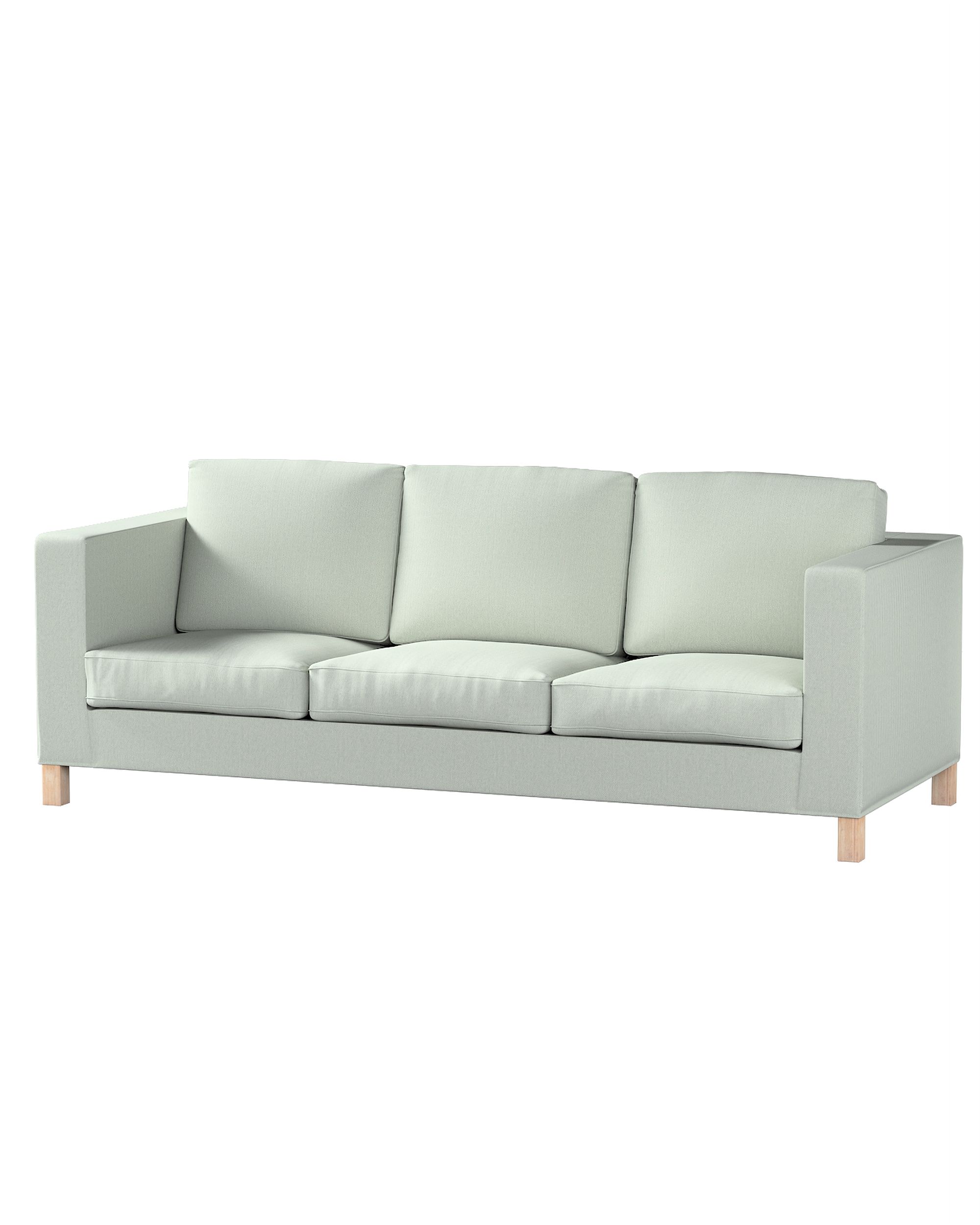 Bezug für Karlanda 3-Sitzer Sofa nicht ausklappbar, kurz Farbe blau Stoff strukturiert