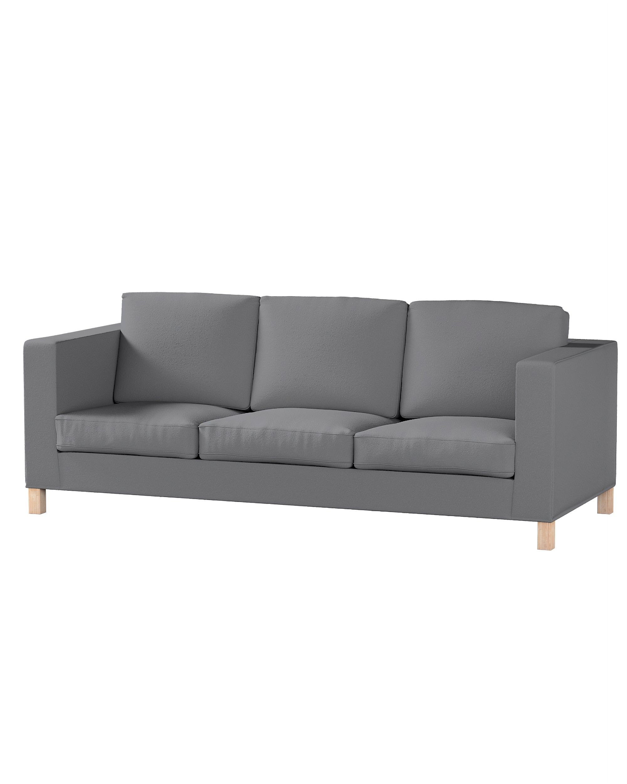 Bezug für Karlanda 3-Sitzer Sofa nicht ausklappbar, kurz Farbe grau Stoff strukturiert