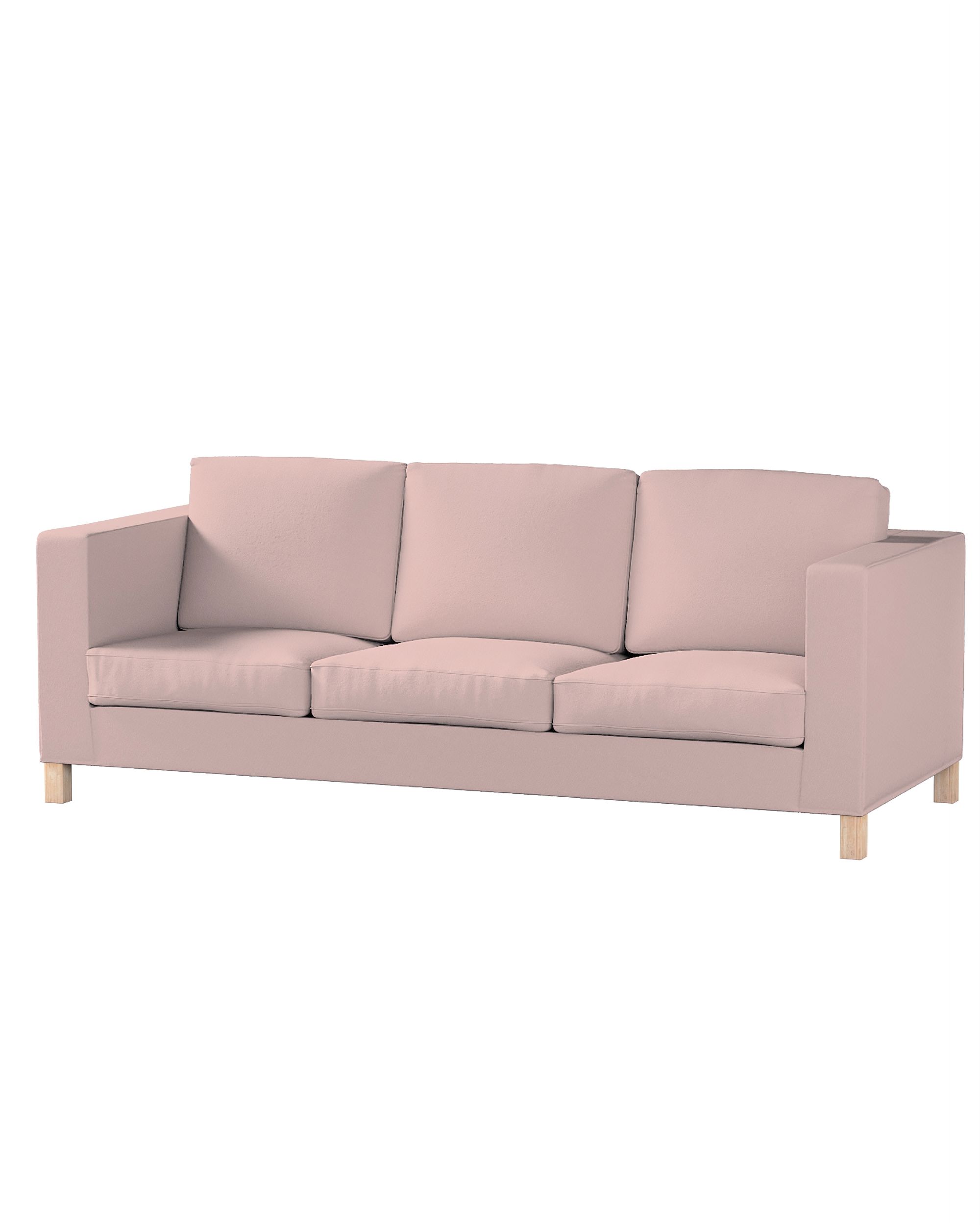 Bezug für Karlanda 3-Sitzer Sofa nicht ausklappbar, kurz Farbe rosa Stoff strukturiert