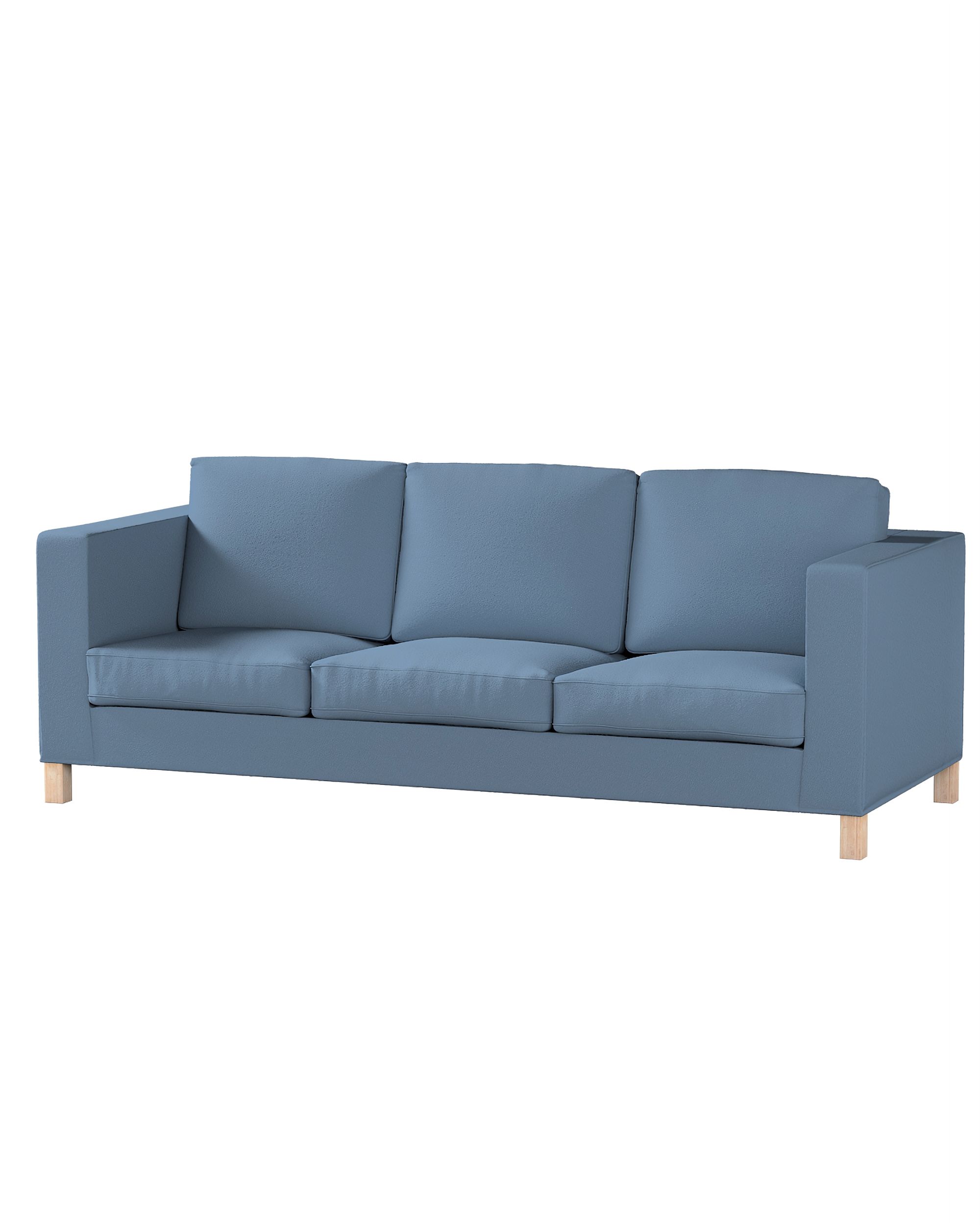 Bezug für Karlanda 3-Sitzer Sofa nicht ausklappbar, kurz Farbe blau Stoff strukturiert