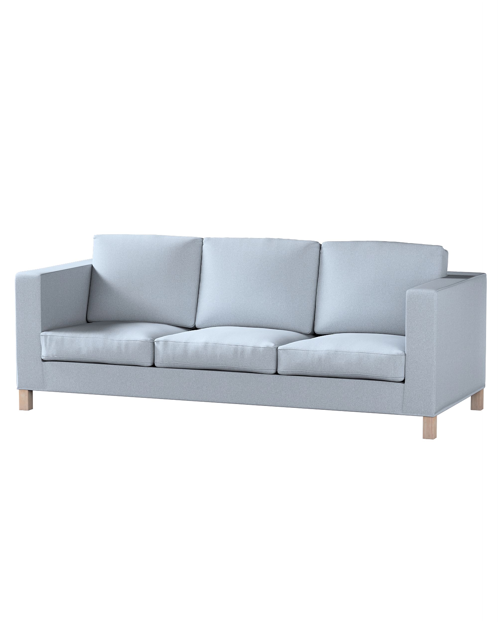 Bezug für Karlanda 3-Sitzer Sofa nicht ausklappbar, kurz Farbe blau Stoff strukturiert
