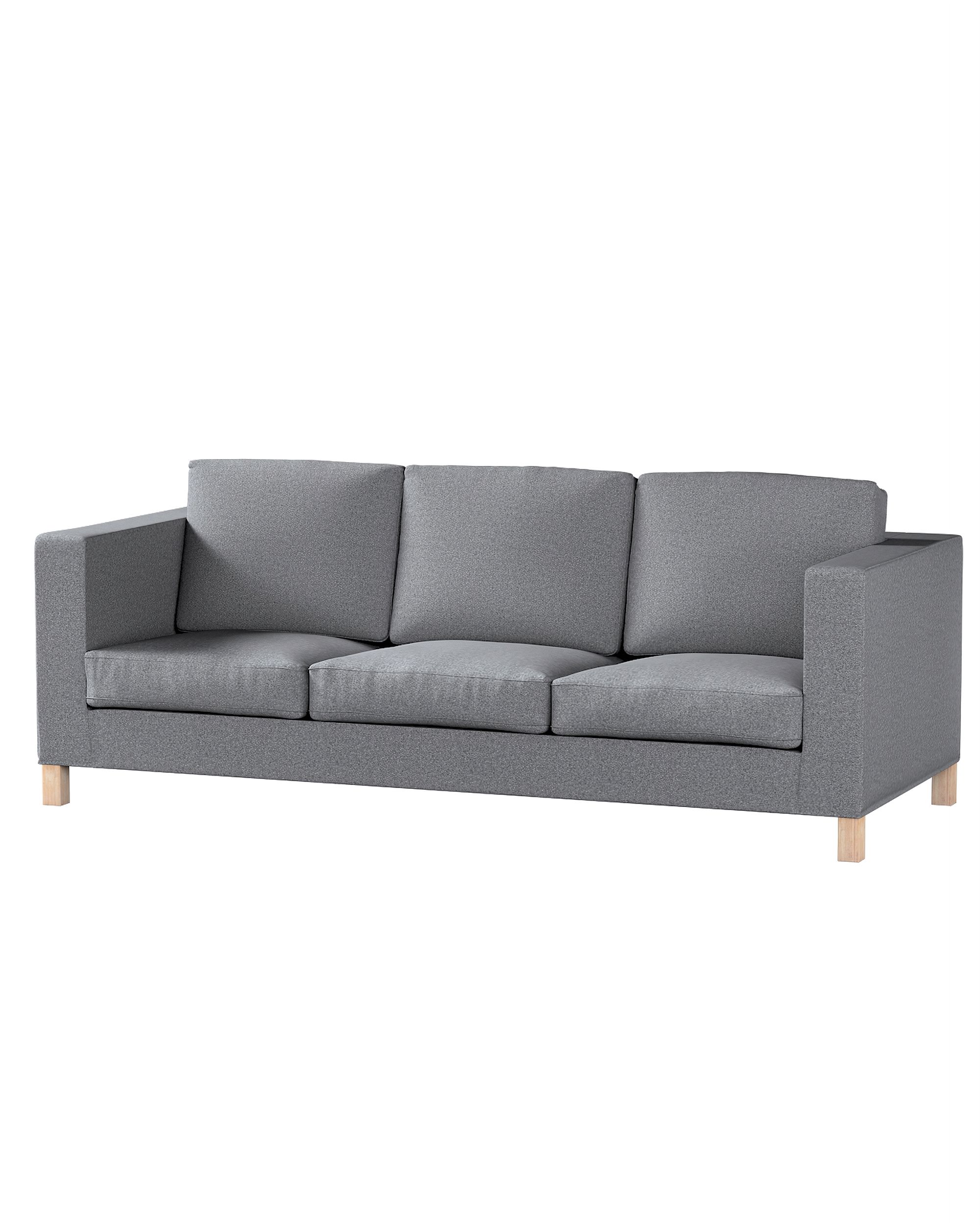 Bezug für Karlanda 3-Sitzer Sofa nicht ausklappbar, kurz Farbe grau Stoff strukturiert