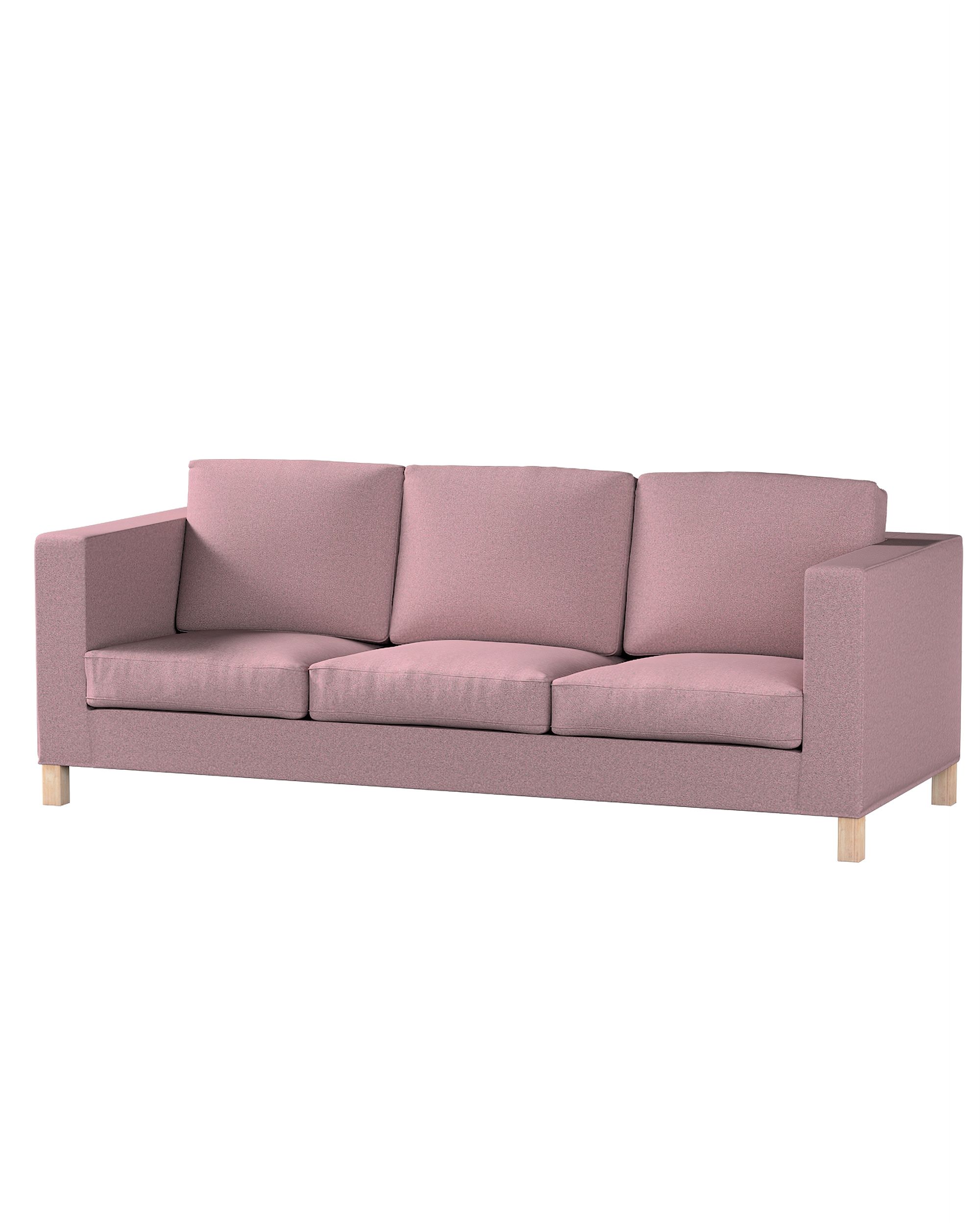Bezug für Karlanda 3-Sitzer Sofa nicht ausklappbar, kurz Farbe rosa Stoff strukturiert