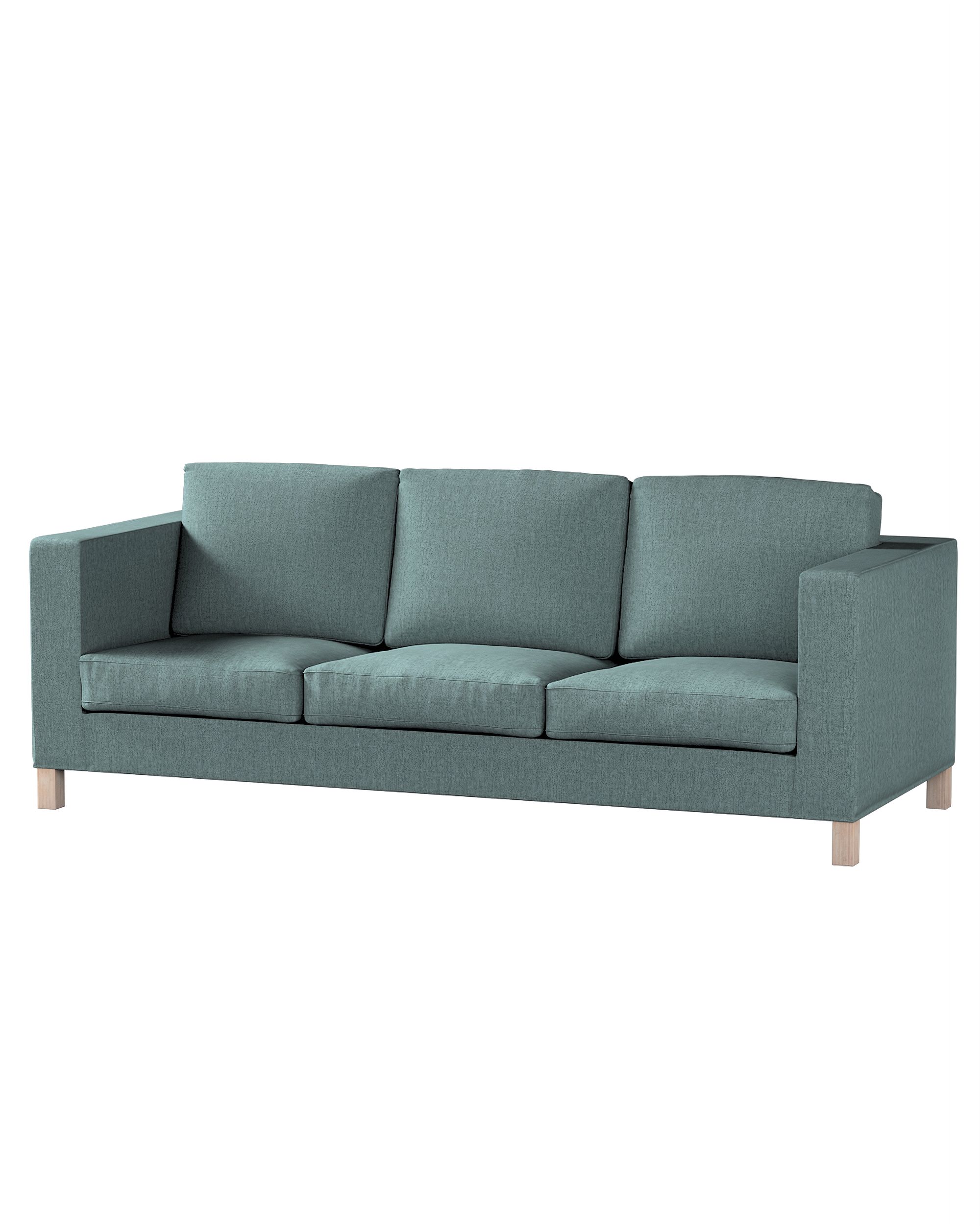 Bezug für Karlanda 3-Sitzer Sofa nicht ausklappbar, kurz Farbe blau Stoff strukturiert