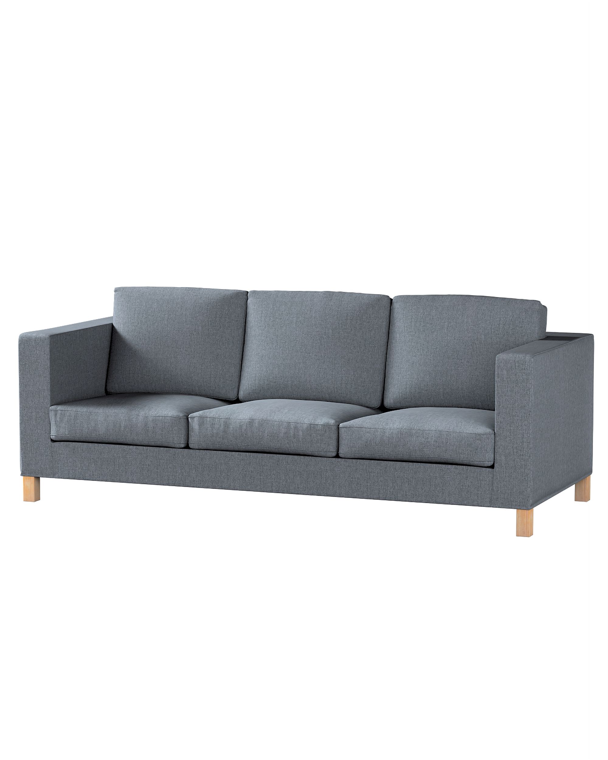 Bezug für Karlanda 3-Sitzer Sofa nicht ausklappbar, kurz Farbe grau Stoff strukturiert