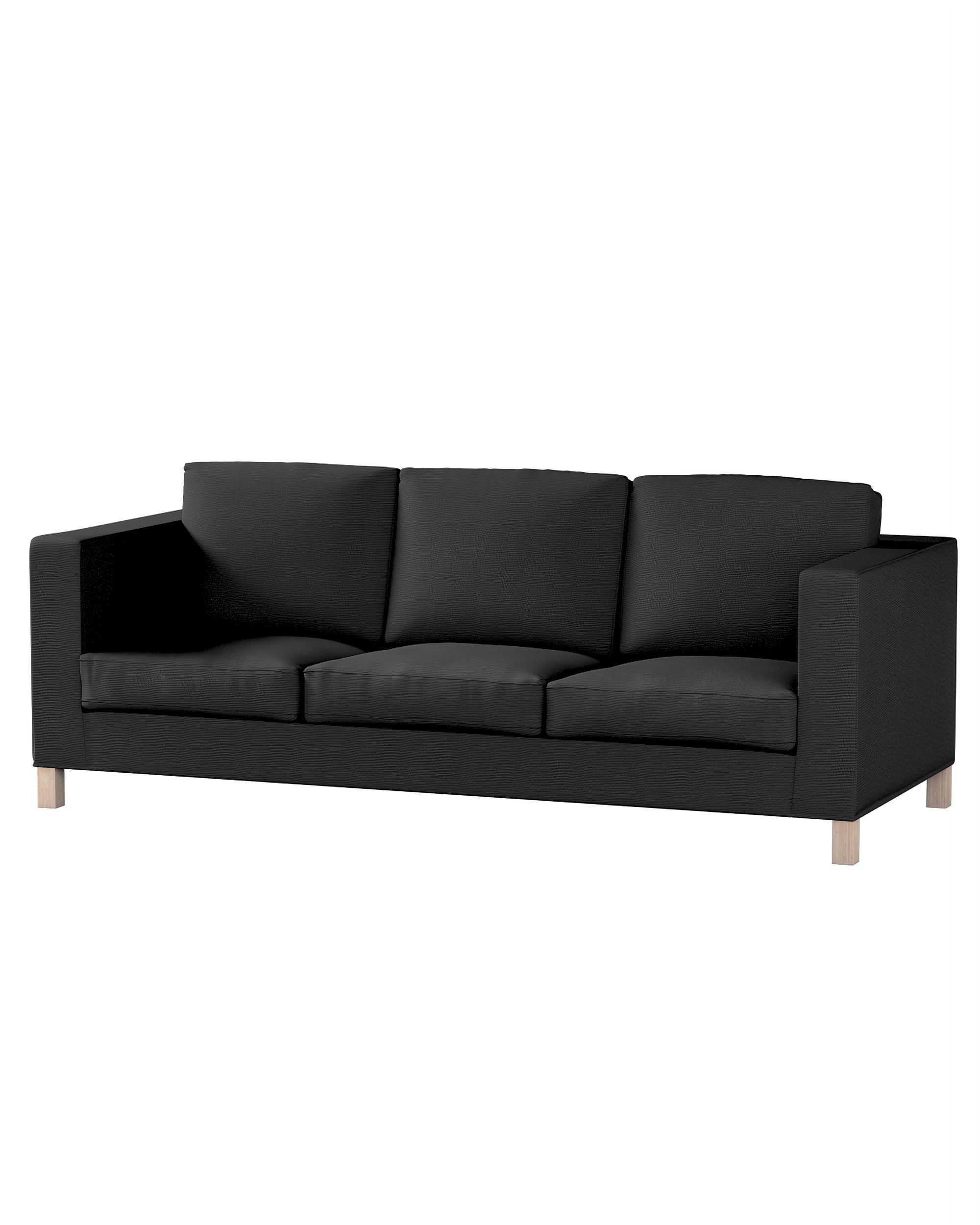 Bezug für Karlanda 3-Sitzer Sofa nicht ausklappbar, kurz Farbe schwarz Stoff strukturiert