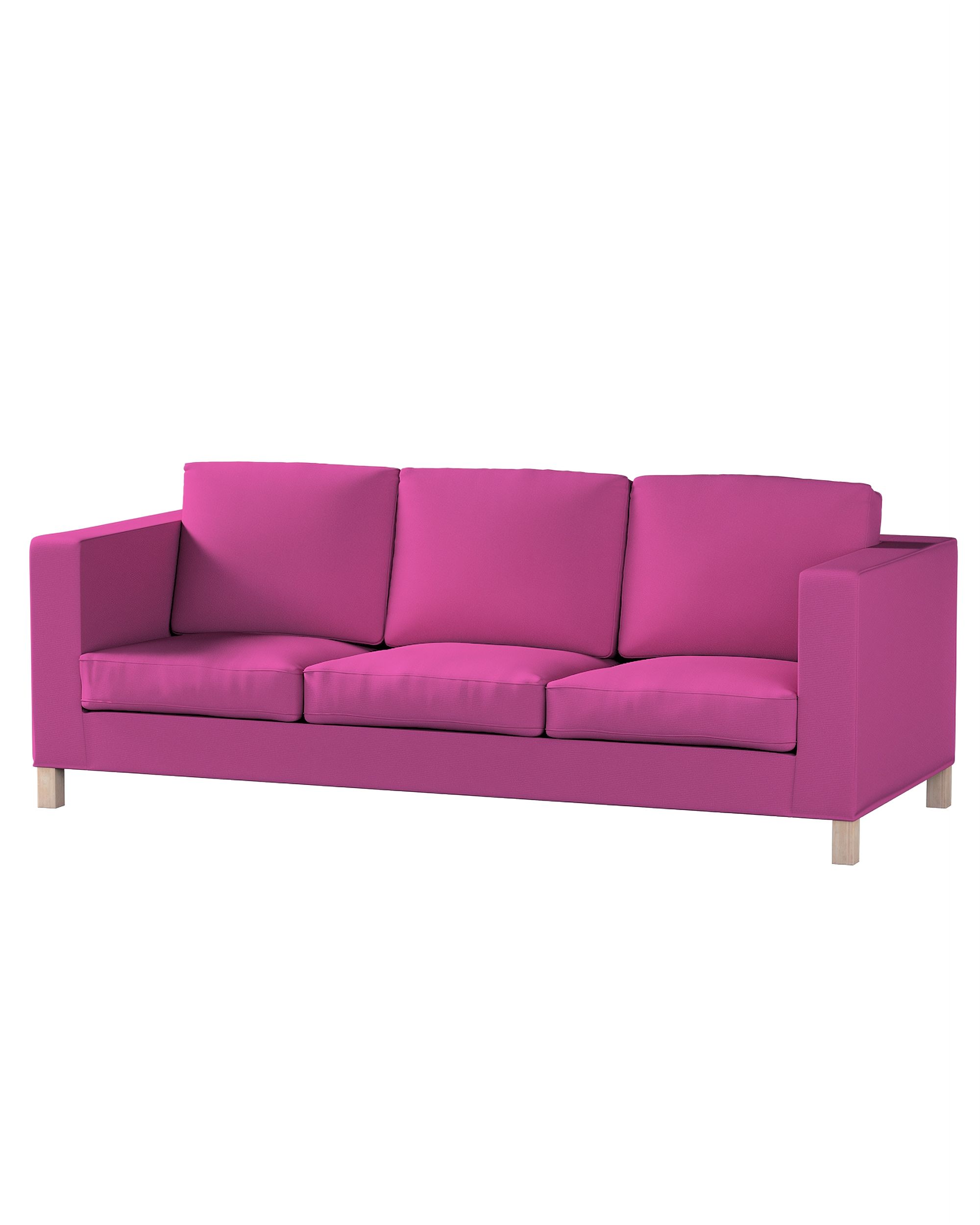 Bezug für Karlanda 3-Sitzer Sofa nicht ausklappbar, kurz Farbe rosa Stoff strukturiert