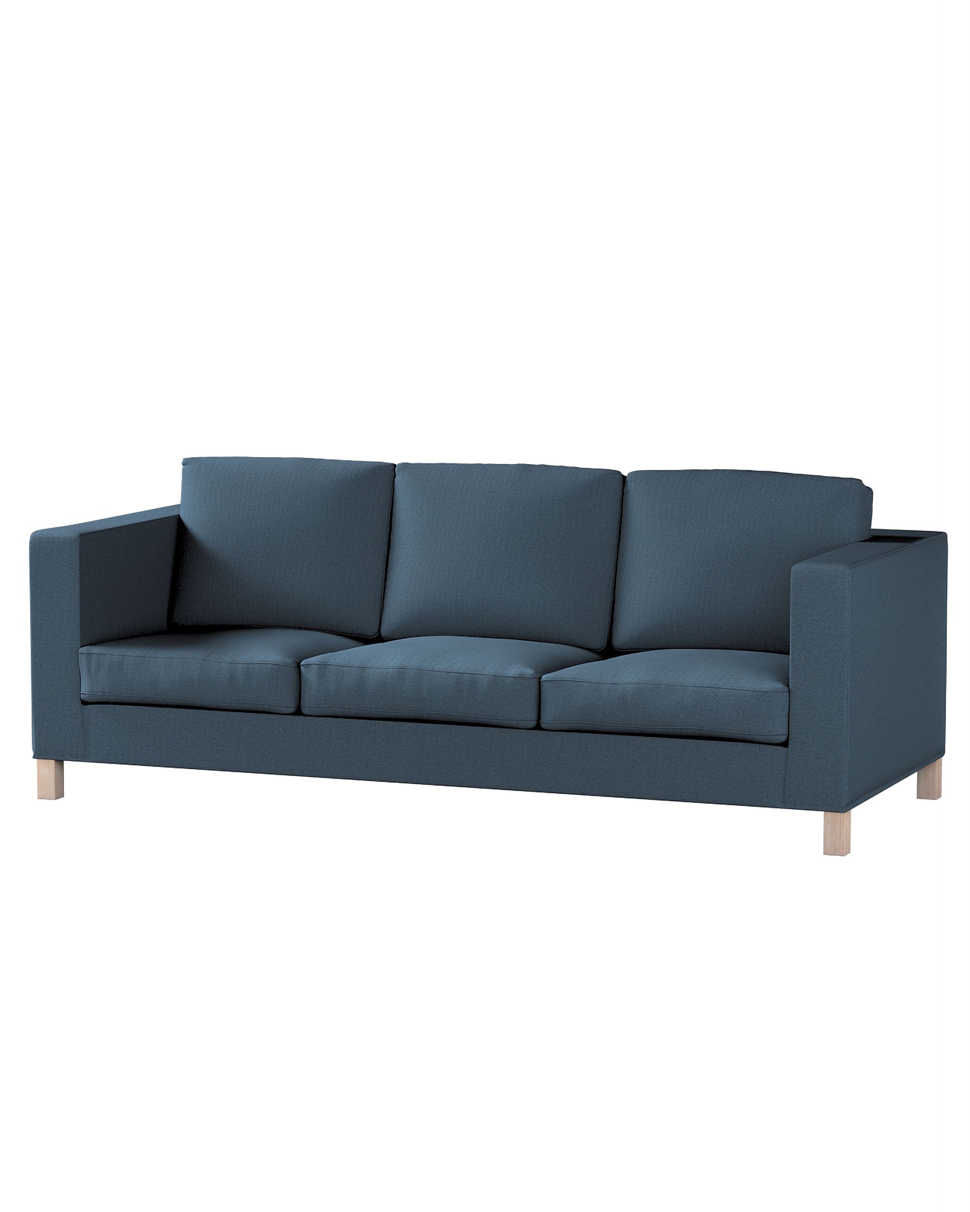 Bezug für Karlanda 3-Sitzer Sofa nicht ausklappbar, kurz Farbe blau Stoff strukturiert