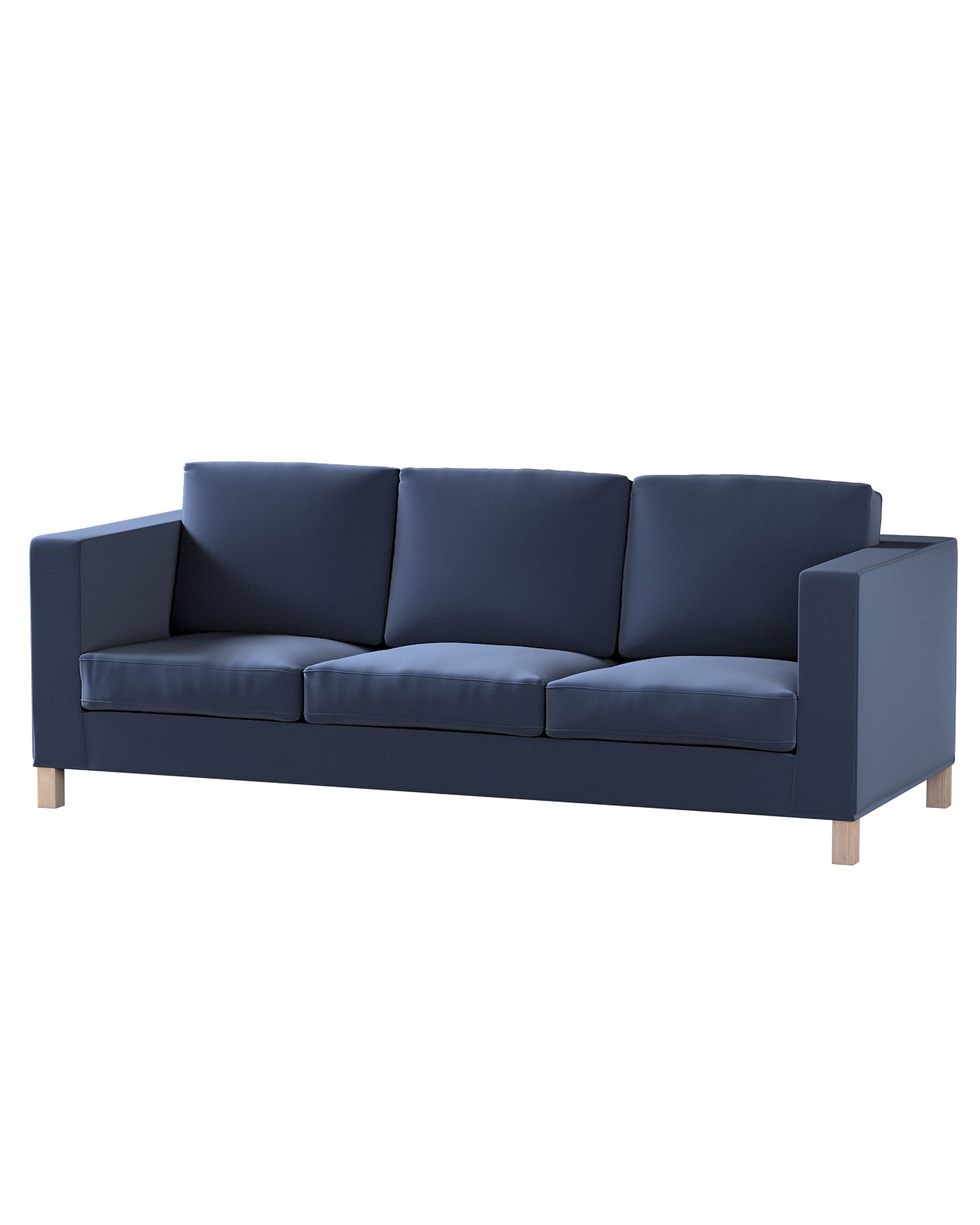 Bezug für Karlanda 3-Sitzer Sofa nicht ausklappbar, kurz Farbe dunkelblau Stoff samt