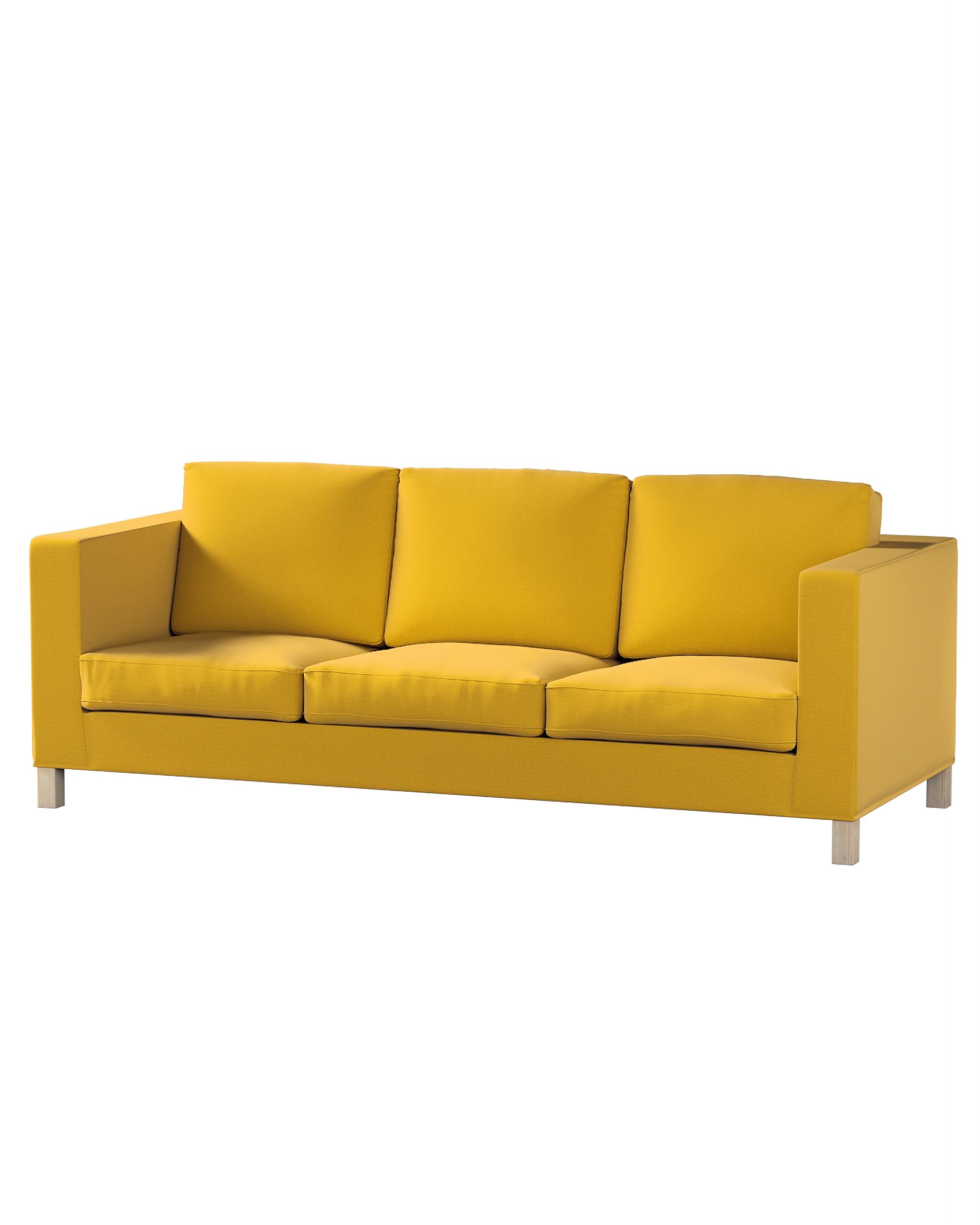 Bezug für Karlanda 3-Sitzer Sofa nicht ausklappbar, kurz Farbe gelb Stoff samt