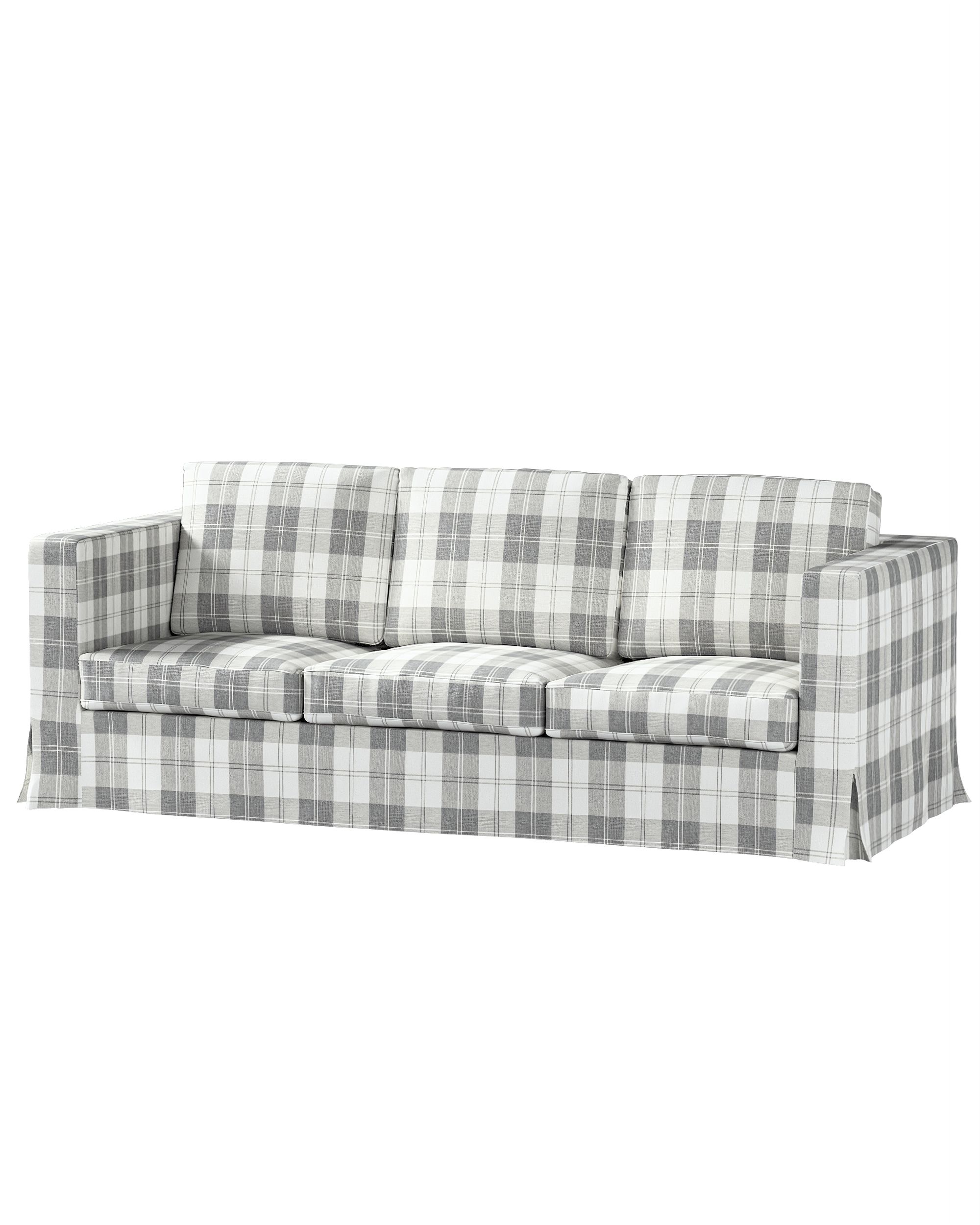 Bezug für Karlanda 3-Sitzer Sofa nicht ausklappbar, lang Farbe grau Stoff strukturiert, gemustert