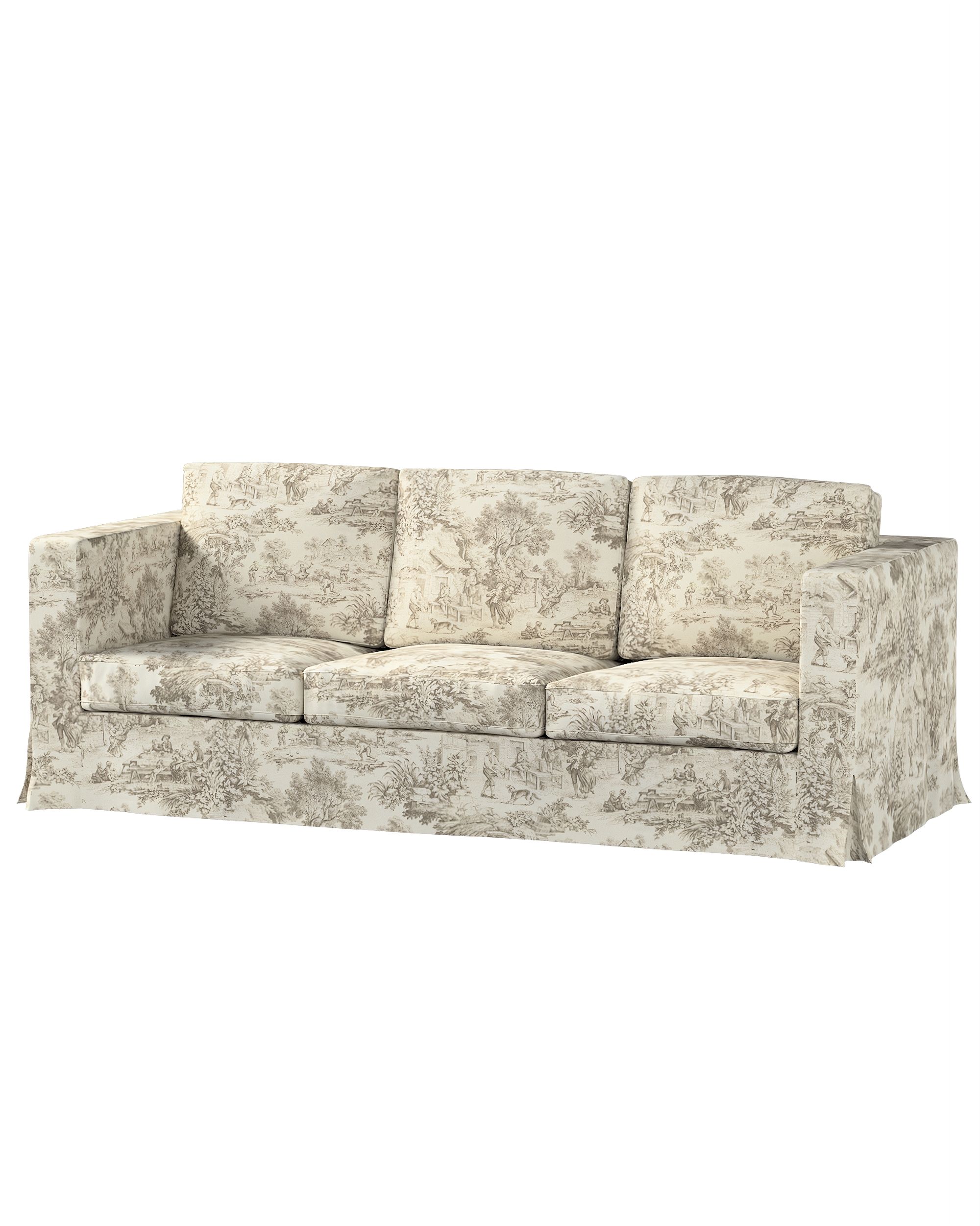 Bezug für Karlanda 3-Sitzer Sofa nicht ausklappbar, lang Farbe braun Stoff gemustert