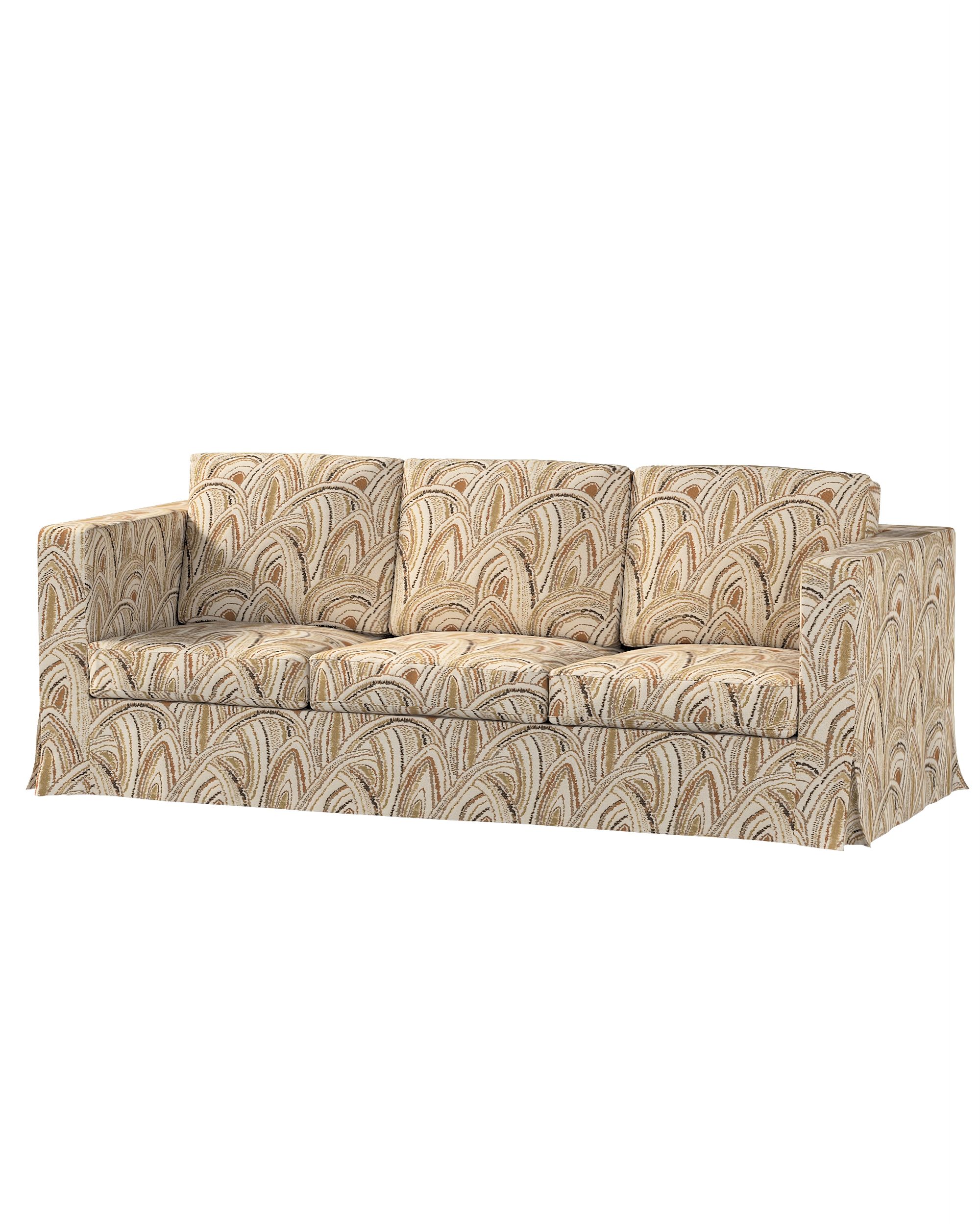 Bezug für Karlanda 3-Sitzer Sofa nicht ausklappbar, lang Farbe beige Stoff strukturiert, gemustert