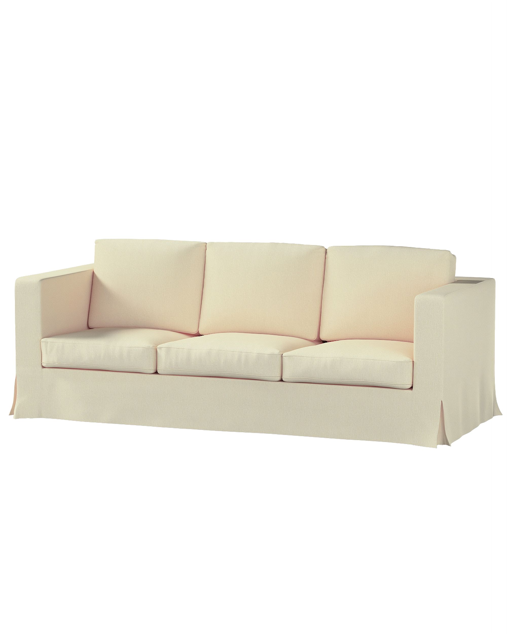 Bezug für Karlanda 3-Sitzer Sofa nicht ausklappbar, lang Farbe creme Stoff glänzend, strukturiert