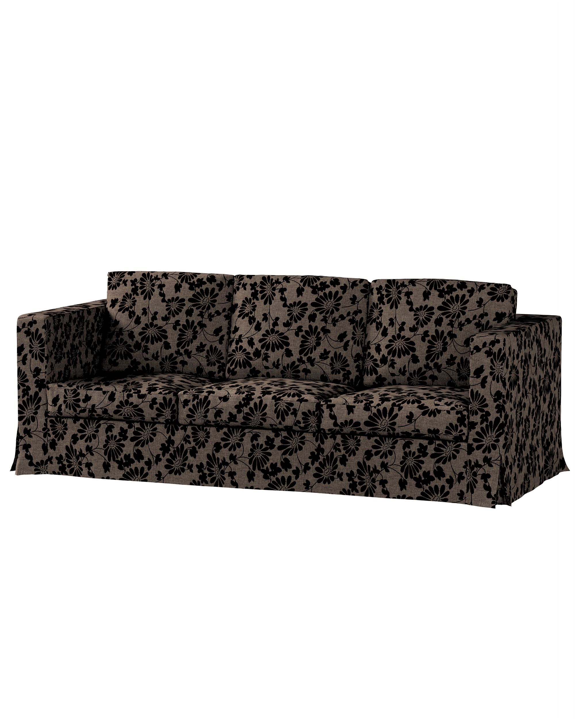 Bezug für Karlanda 3-Sitzer Sofa nicht ausklappbar, lang Farbe braun Stoff strukturiert, gemustert