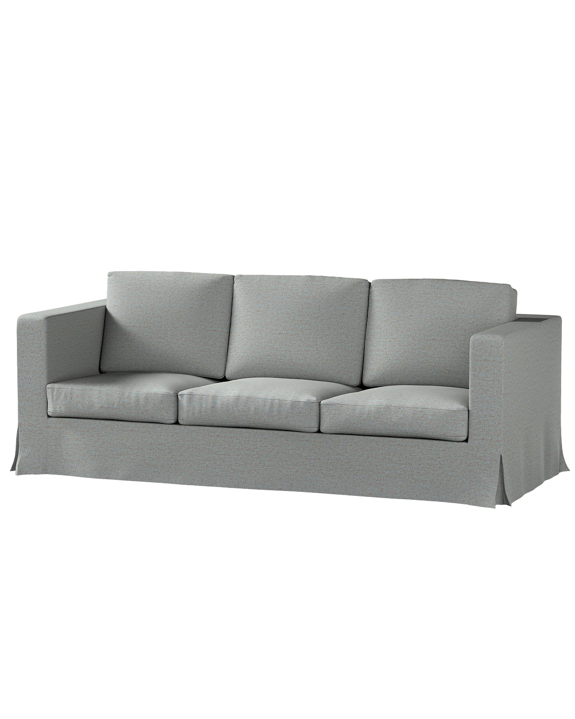 Bezug für Karlanda 3-Sitzer Sofa nicht ausklappbar, lang Farbe blau Stoff strukturiert