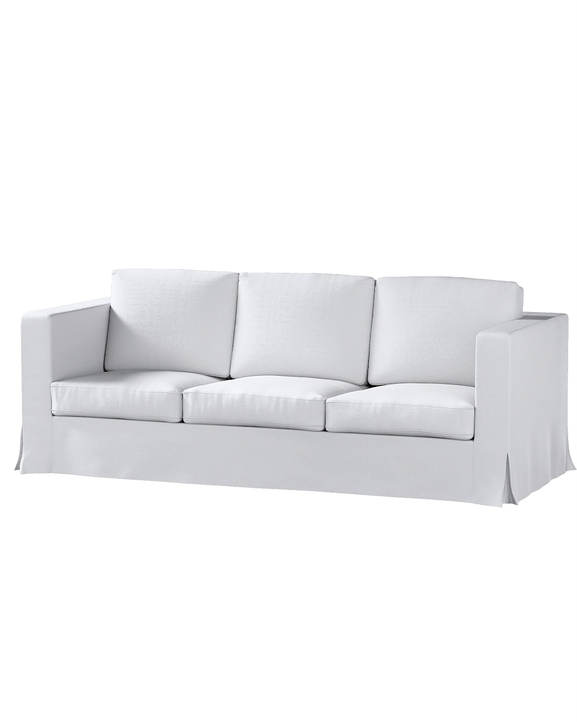 Bezug für Karlanda 3-Sitzer Sofa nicht ausklappbar, lang Farbe weiß Stoff strukturiert