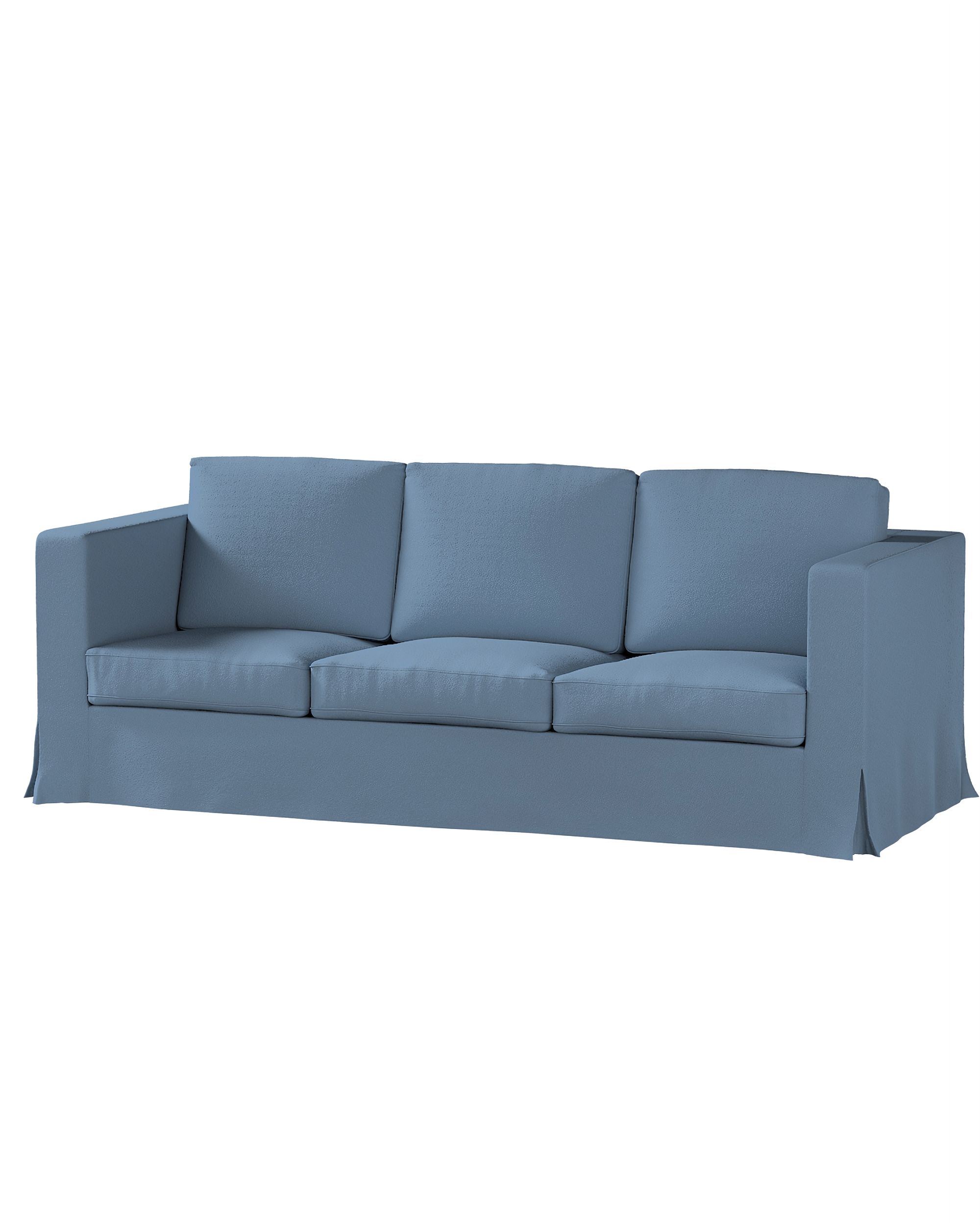Bezug für Karlanda 3-Sitzer Sofa nicht ausklappbar, lang Farbe blau Stoff strukturiert