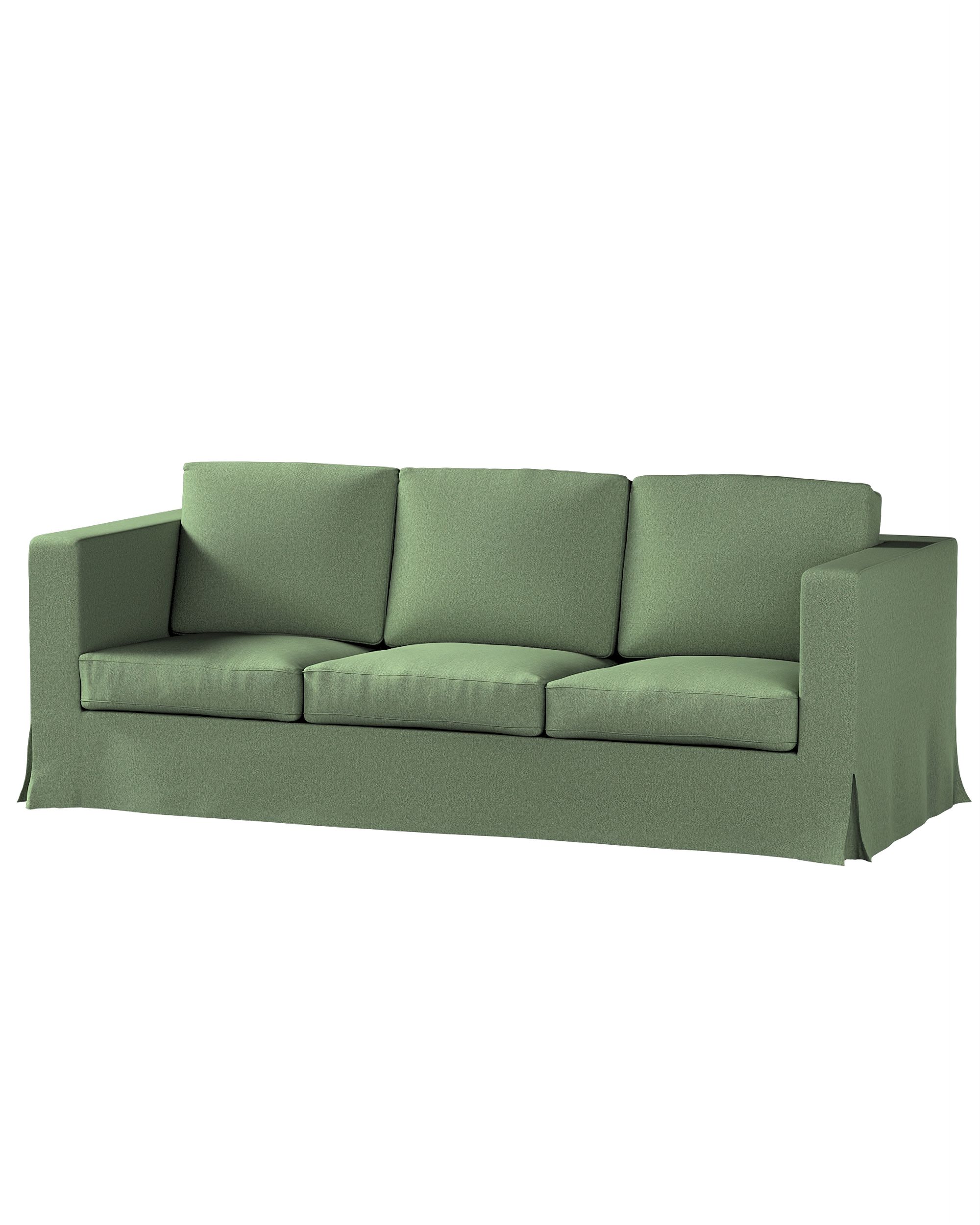 Bezug für Karlanda 3-Sitzer Sofa nicht ausklappbar, lang Farbe grün Stoff strukturiert