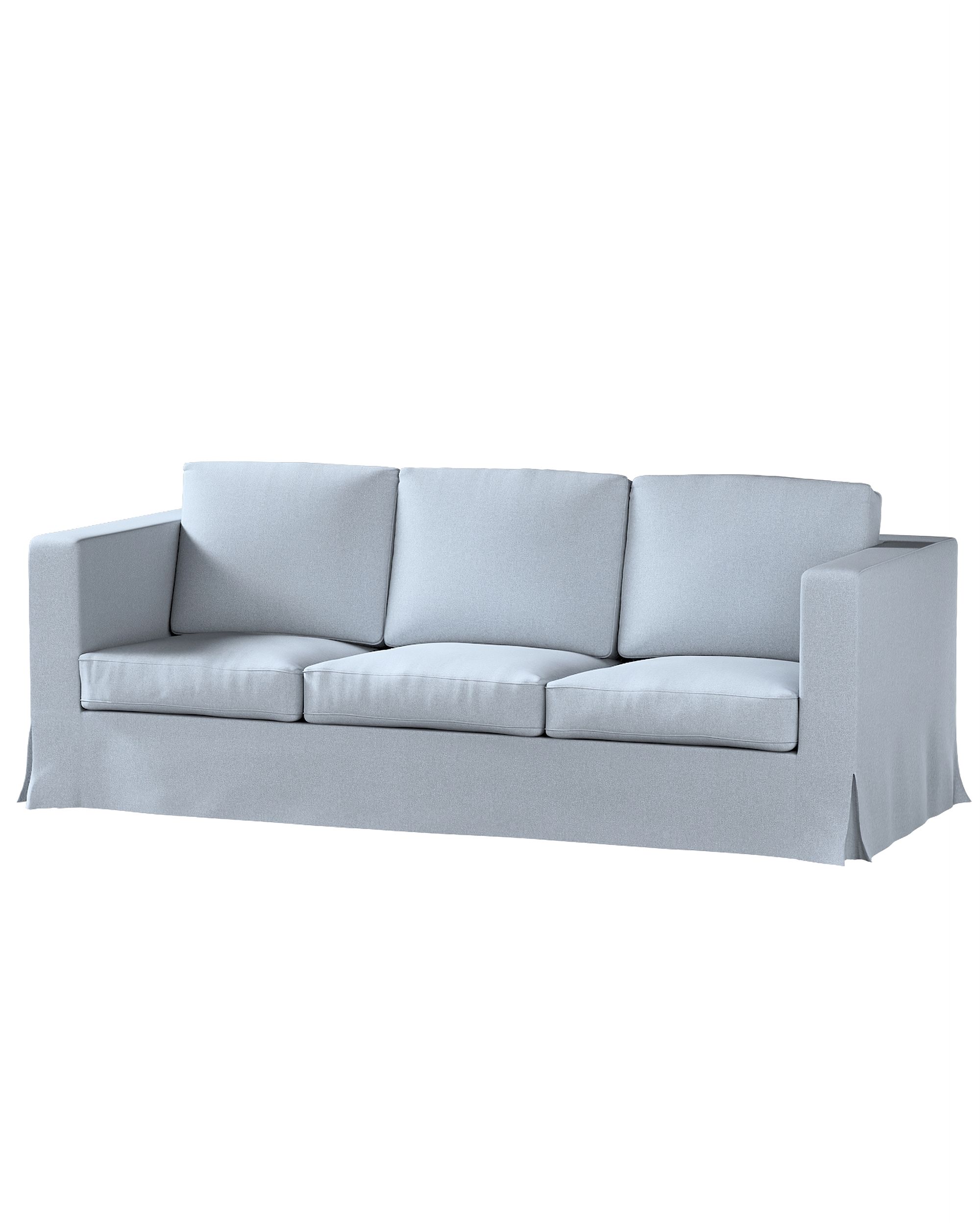 Bezug für Karlanda 3-Sitzer Sofa nicht ausklappbar, lang Farbe blau Stoff strukturiert