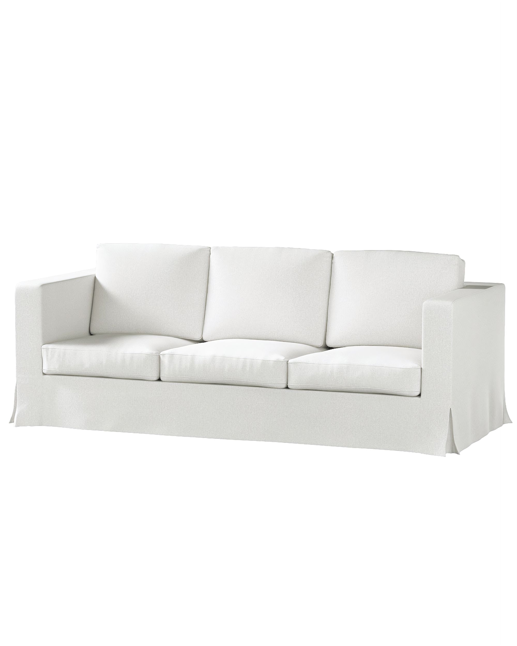 Bezug für Karlanda 3-Sitzer Sofa nicht ausklappbar, lang Farbe creme Stoff strukturiert