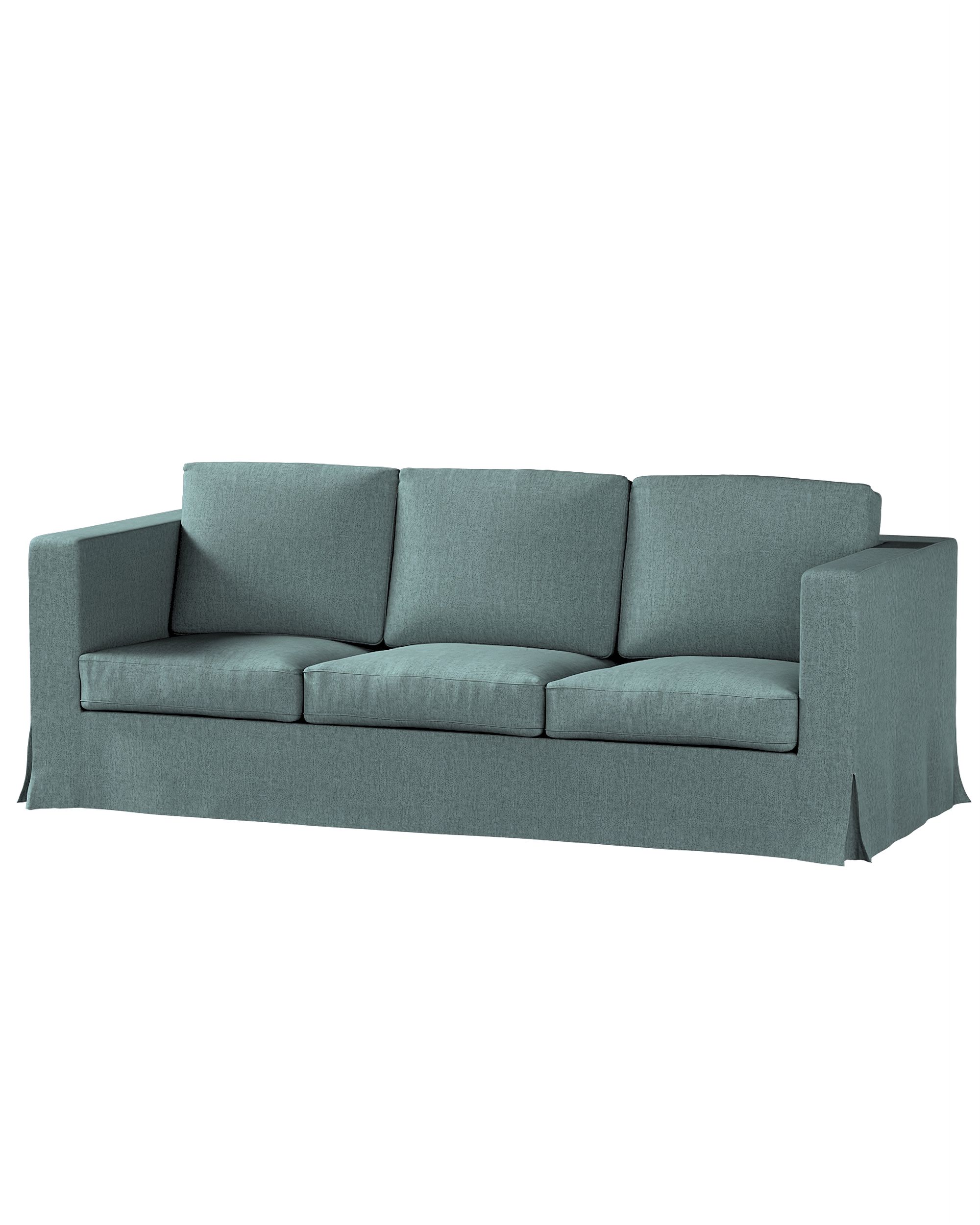 Bezug für Karlanda 3-Sitzer Sofa nicht ausklappbar, lang Farbe blau Stoff strukturiert