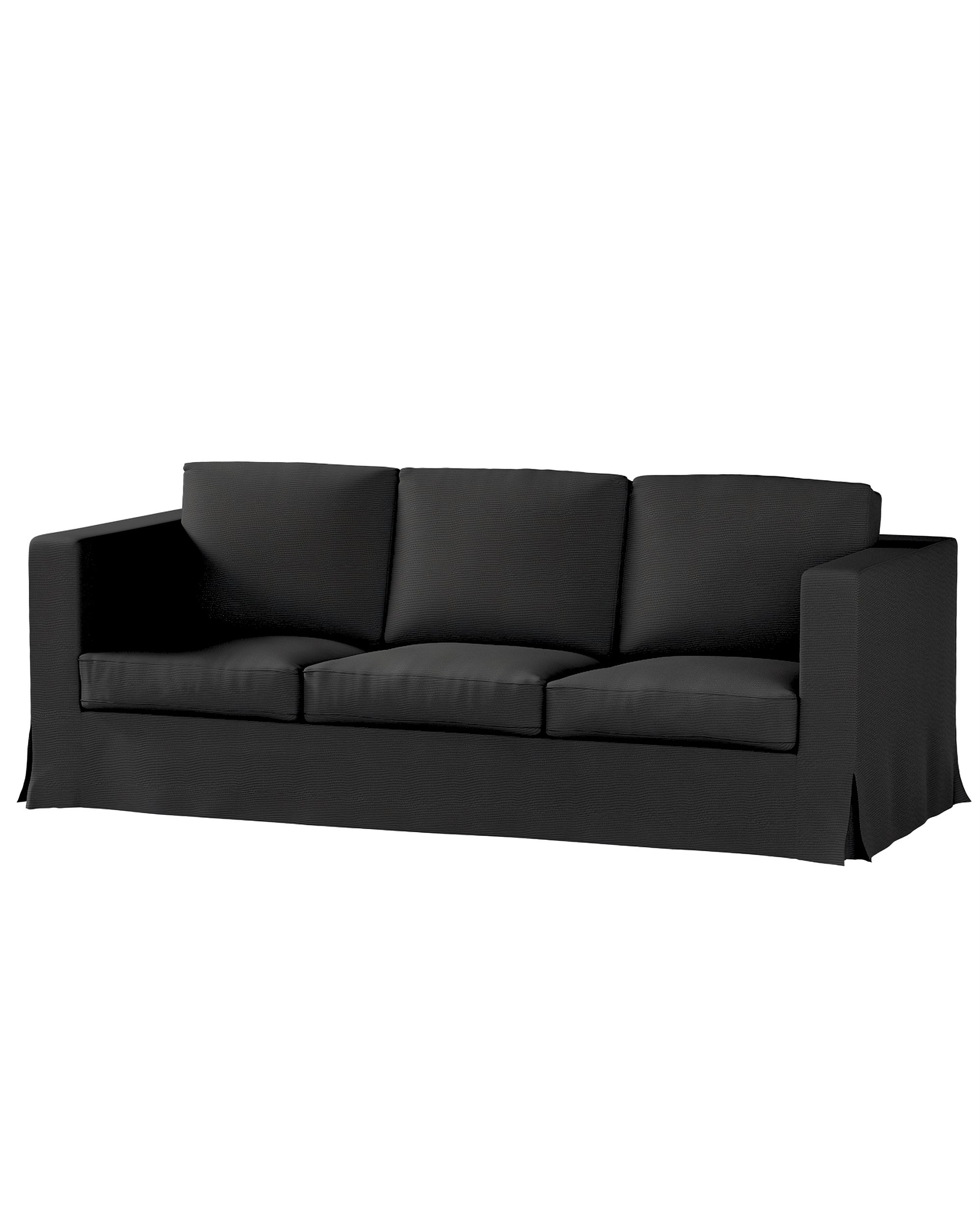 Bezug für Karlanda 3-Sitzer Sofa nicht ausklappbar, lang Farbe schwarz Stoff strukturiert