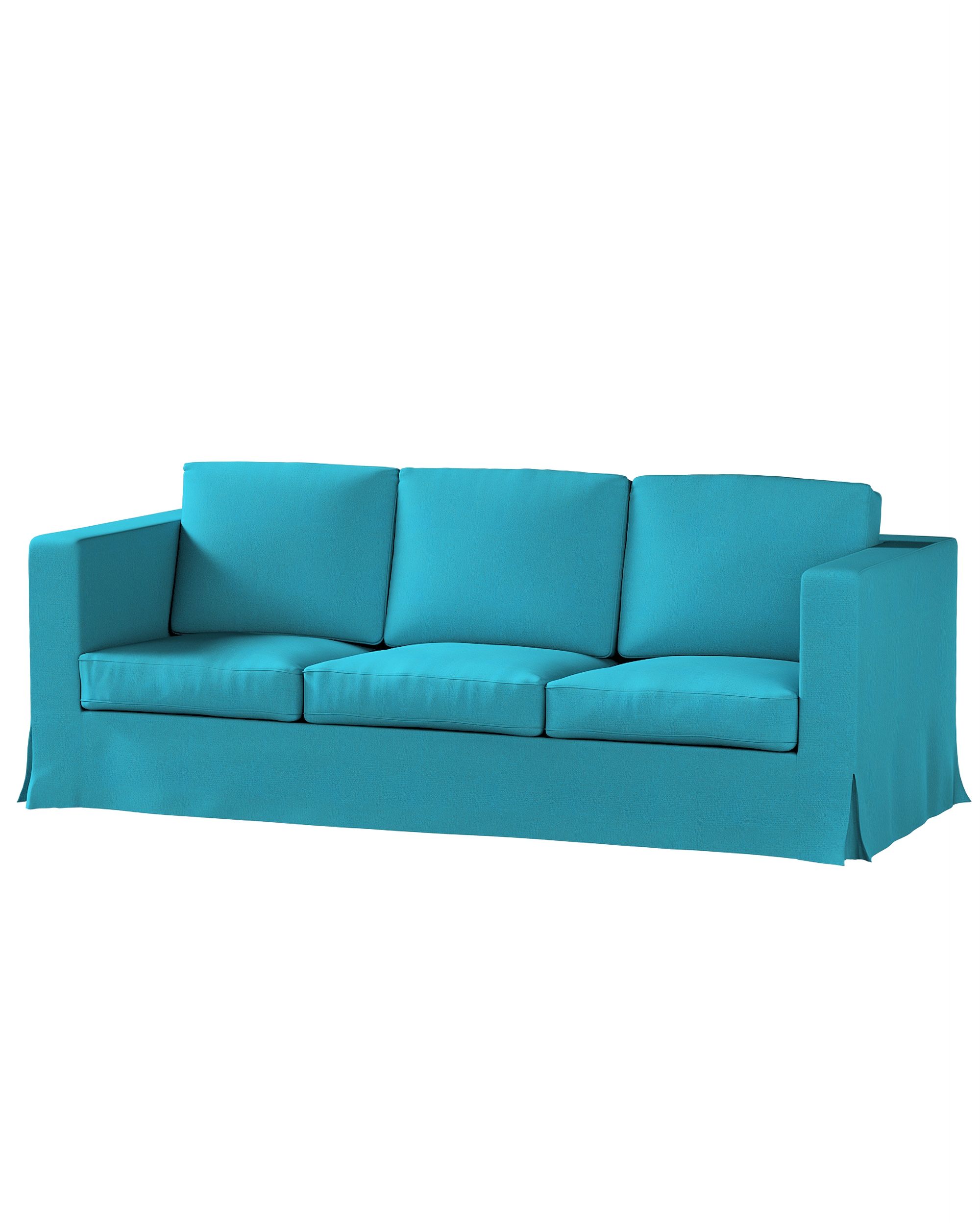 Bezug für Karlanda 3-Sitzer Sofa nicht ausklappbar, lang Farbe blau Stoff strukturiert