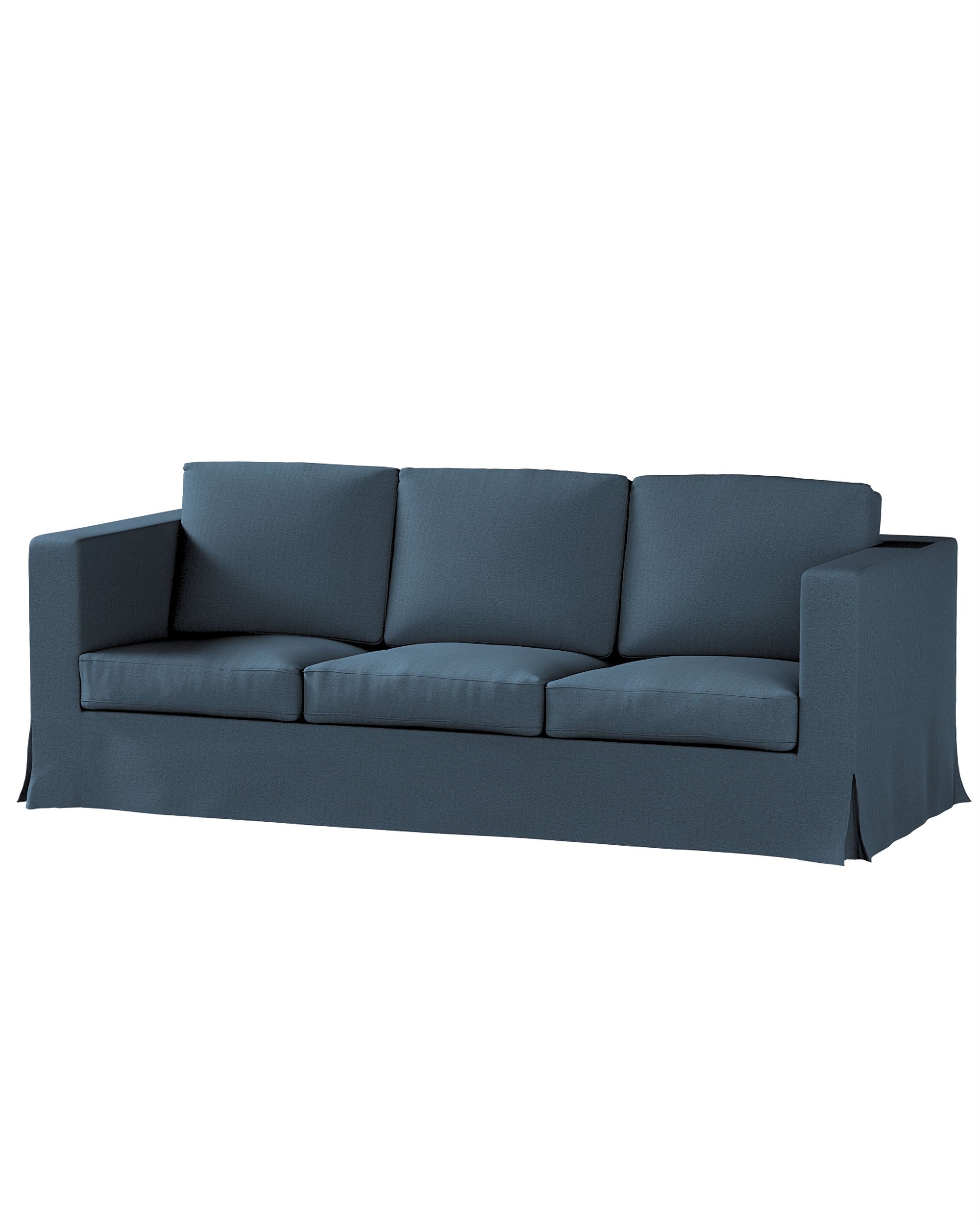 Bezug für Karlanda 3-Sitzer Sofa nicht ausklappbar, lang Farbe blau Stoff strukturiert
