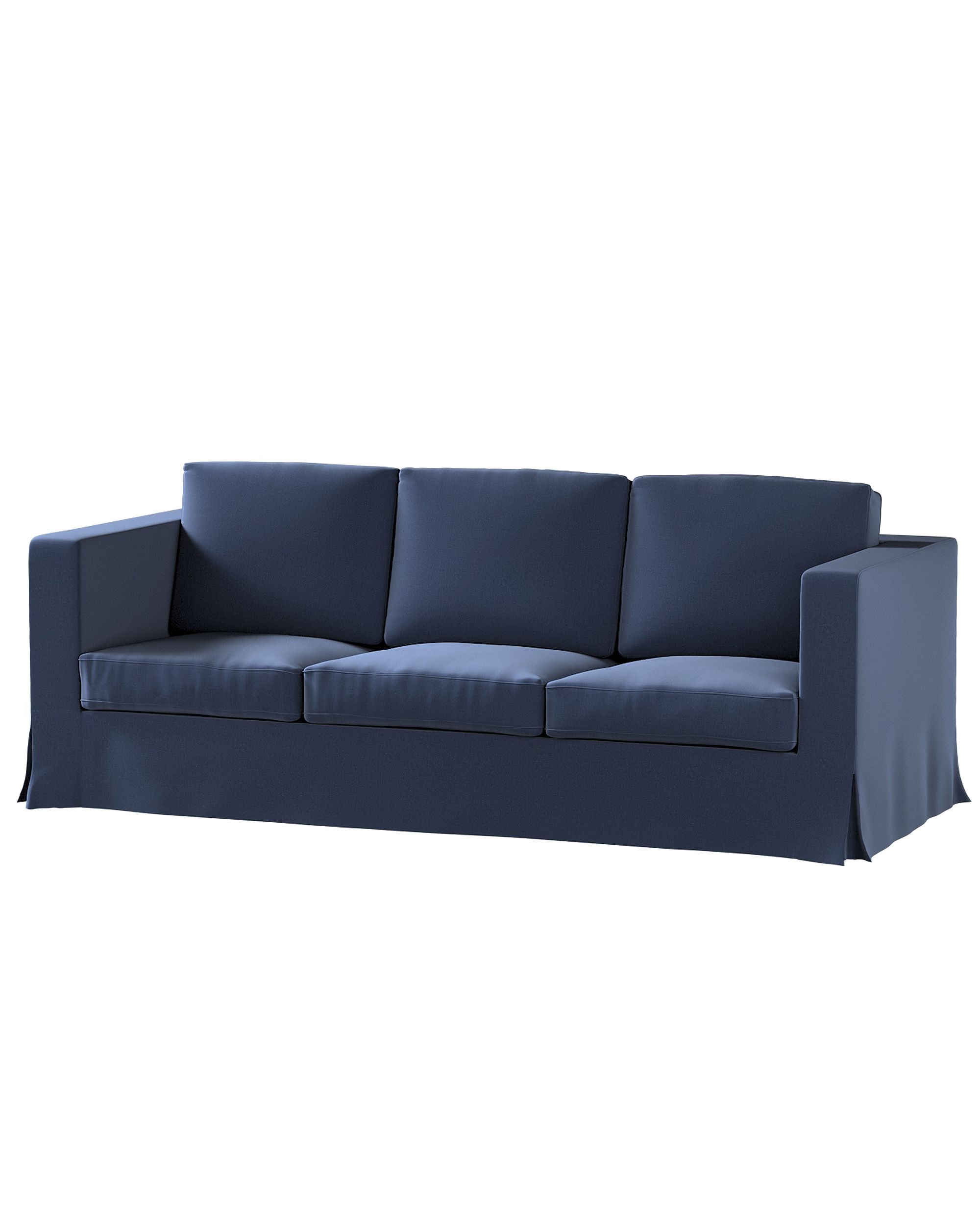 Bezug für Karlanda 3-Sitzer Sofa nicht ausklappbar, lang Farbe dunkelblau Stoff samt