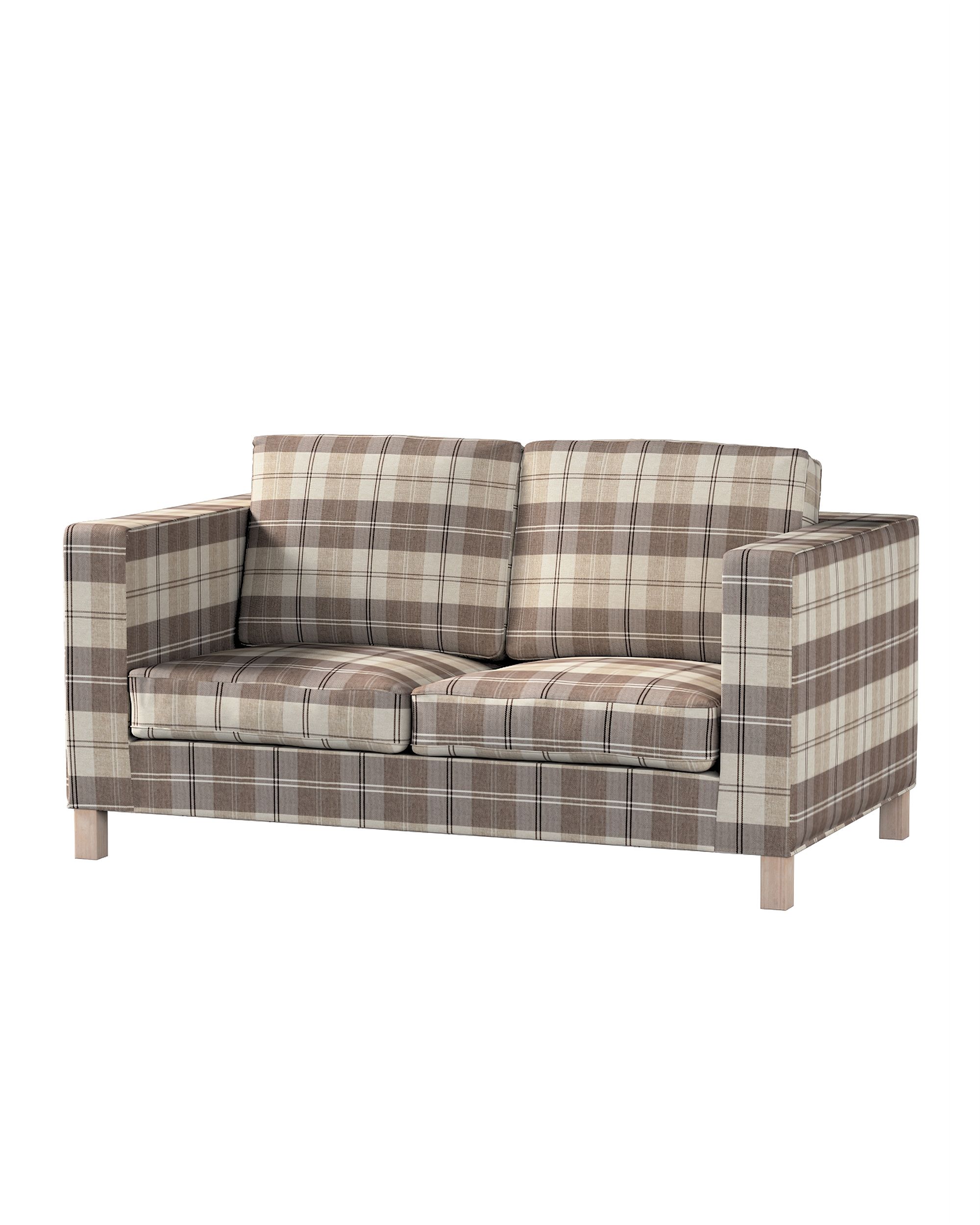 Bezug für Karlanda 2-Sitzer Sofa nicht ausklappbar, kurz Farbe beige Stoff strukturiert, gemustert