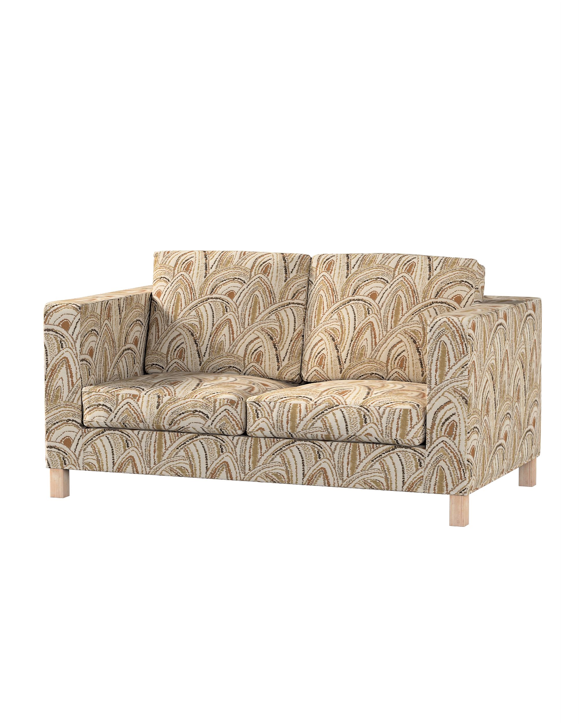 Bezug für Karlanda 2-Sitzer Sofa nicht ausklappbar, kurz Farbe beige Stoff strukturiert, gemustert