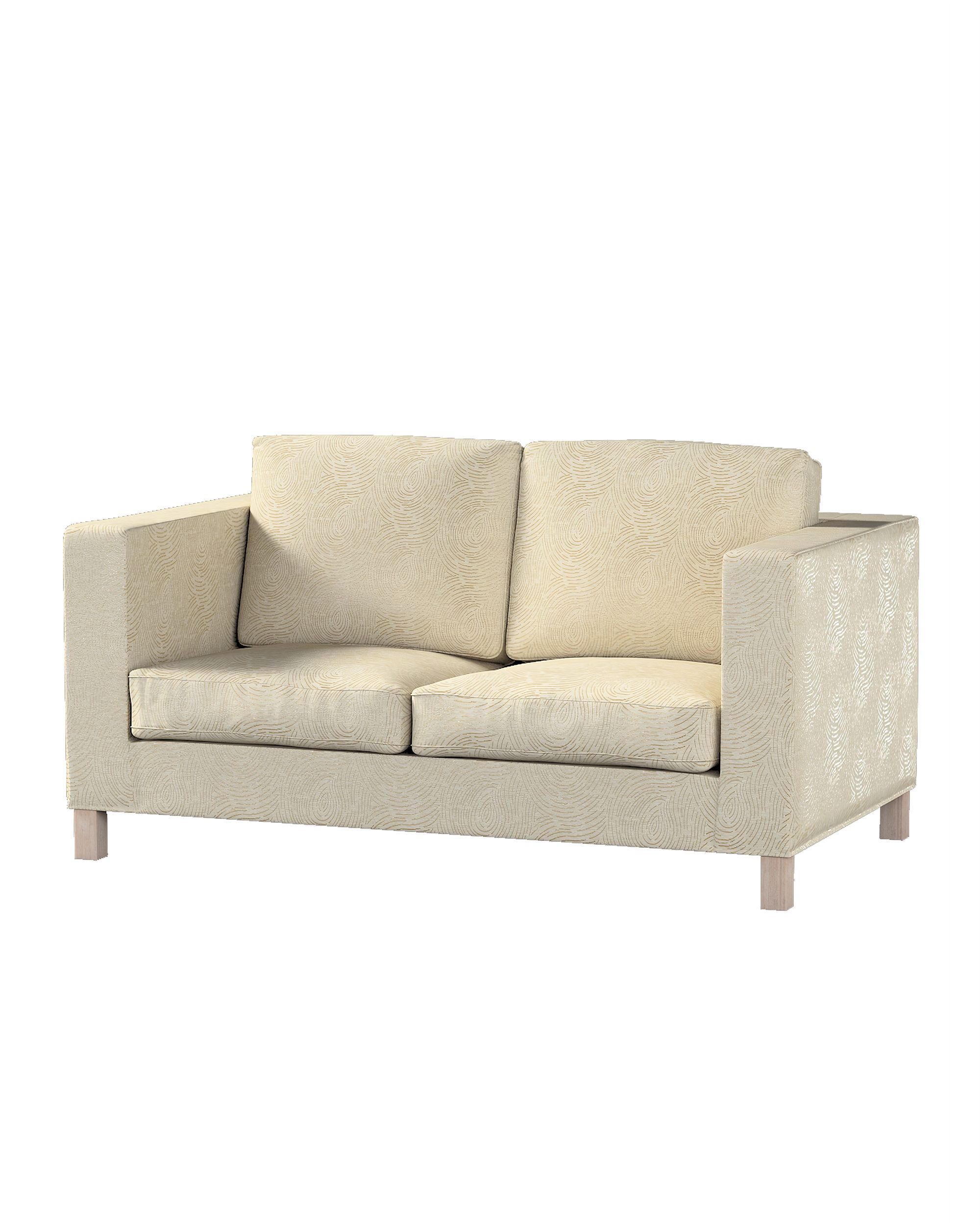 Bezug für Karlanda 2-Sitzer Sofa nicht ausklappbar, kurz Farbe beige Stoff glänzend, strukturiert, gemustert